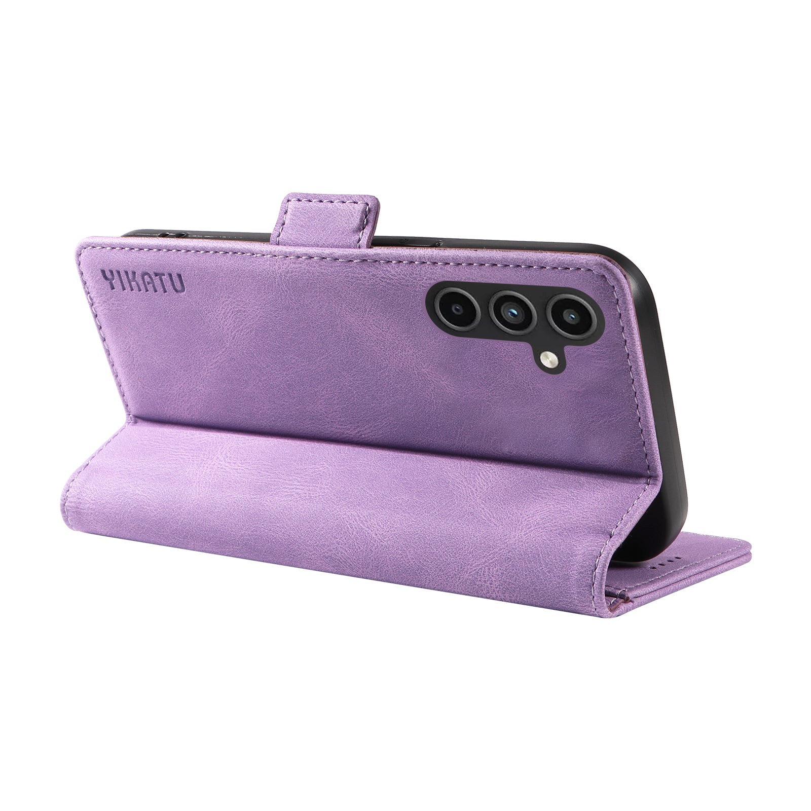 YIKATU YK-005 For Samsung Galaxy A15 4G / 5G Case Skin-Friendly Leather Flip Stand Phone Cover - Purple