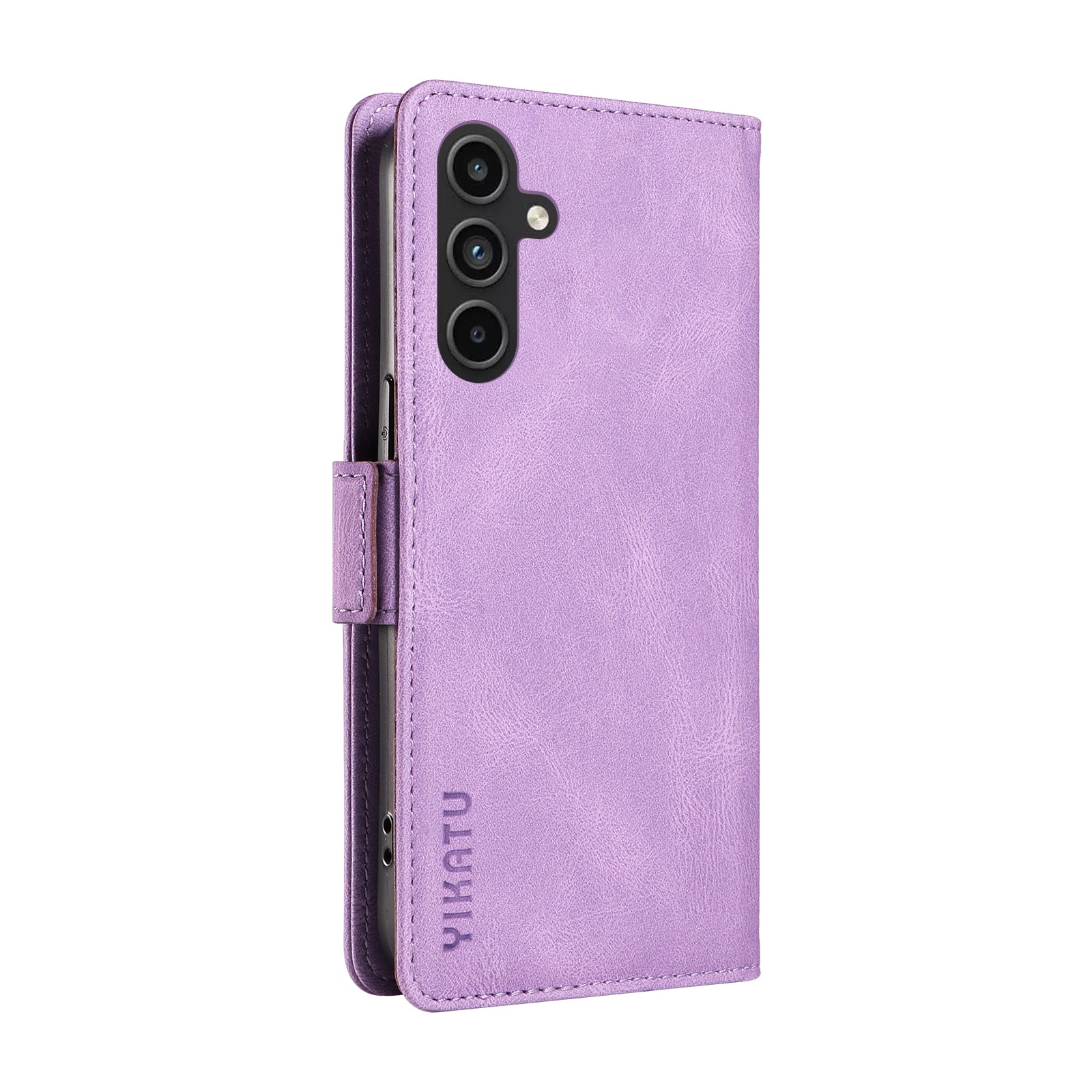 YIKATU YK-005 For Samsung Galaxy A15 4G / 5G Case Skin-Friendly Leather Flip Stand Phone Cover - Purple