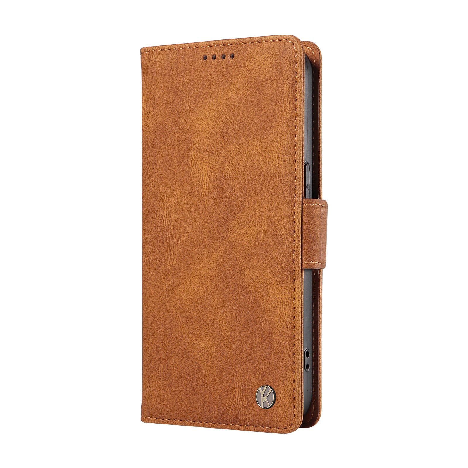 YIKATU YK-005 For Samsung Galaxy A15 4G / 5G Case Skin-Friendly Leather Flip Stand Phone Cover - Brown