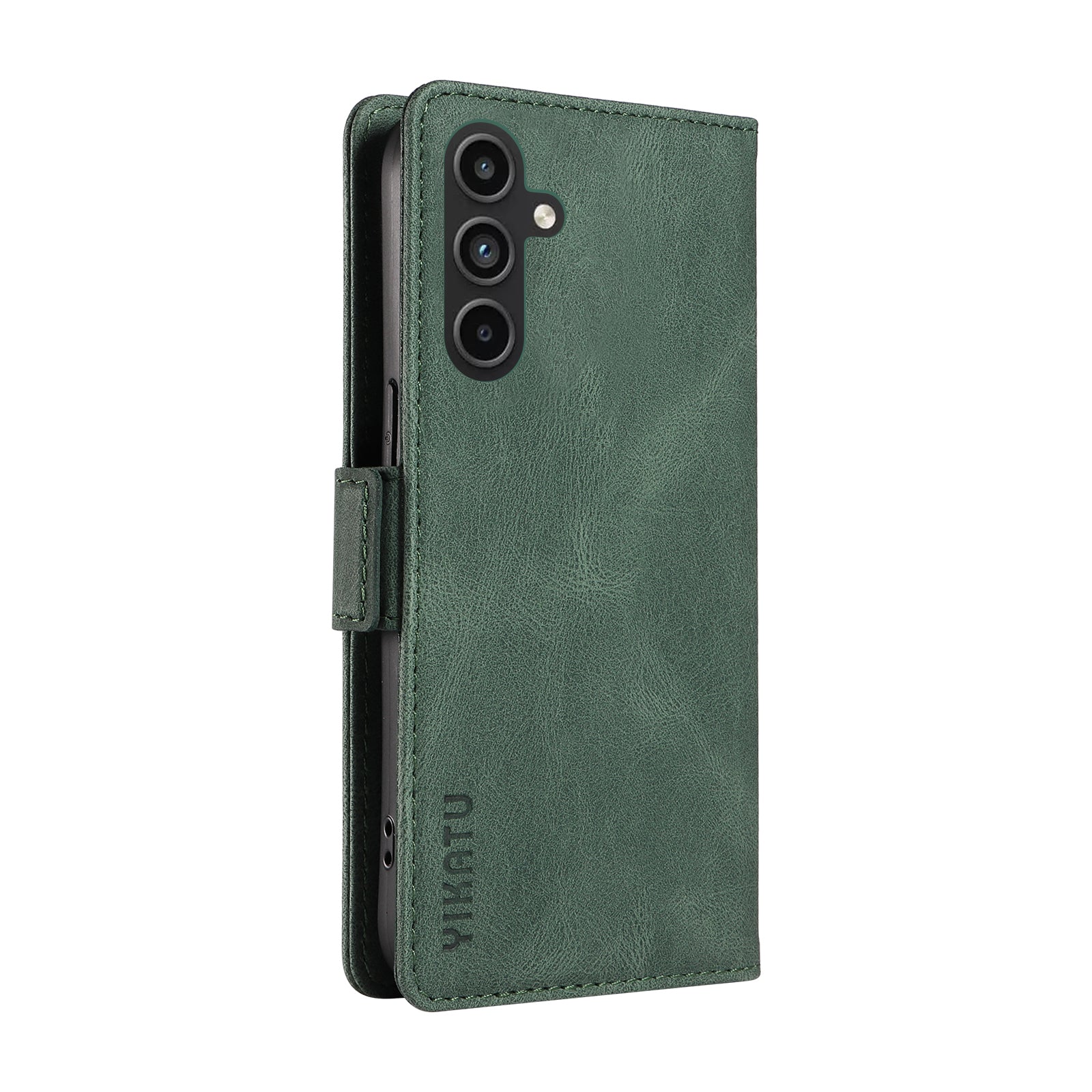 YIKATU YK-005 For Samsung Galaxy A15 4G / 5G Case Skin-Friendly Leather Flip Stand Phone Cover - Green