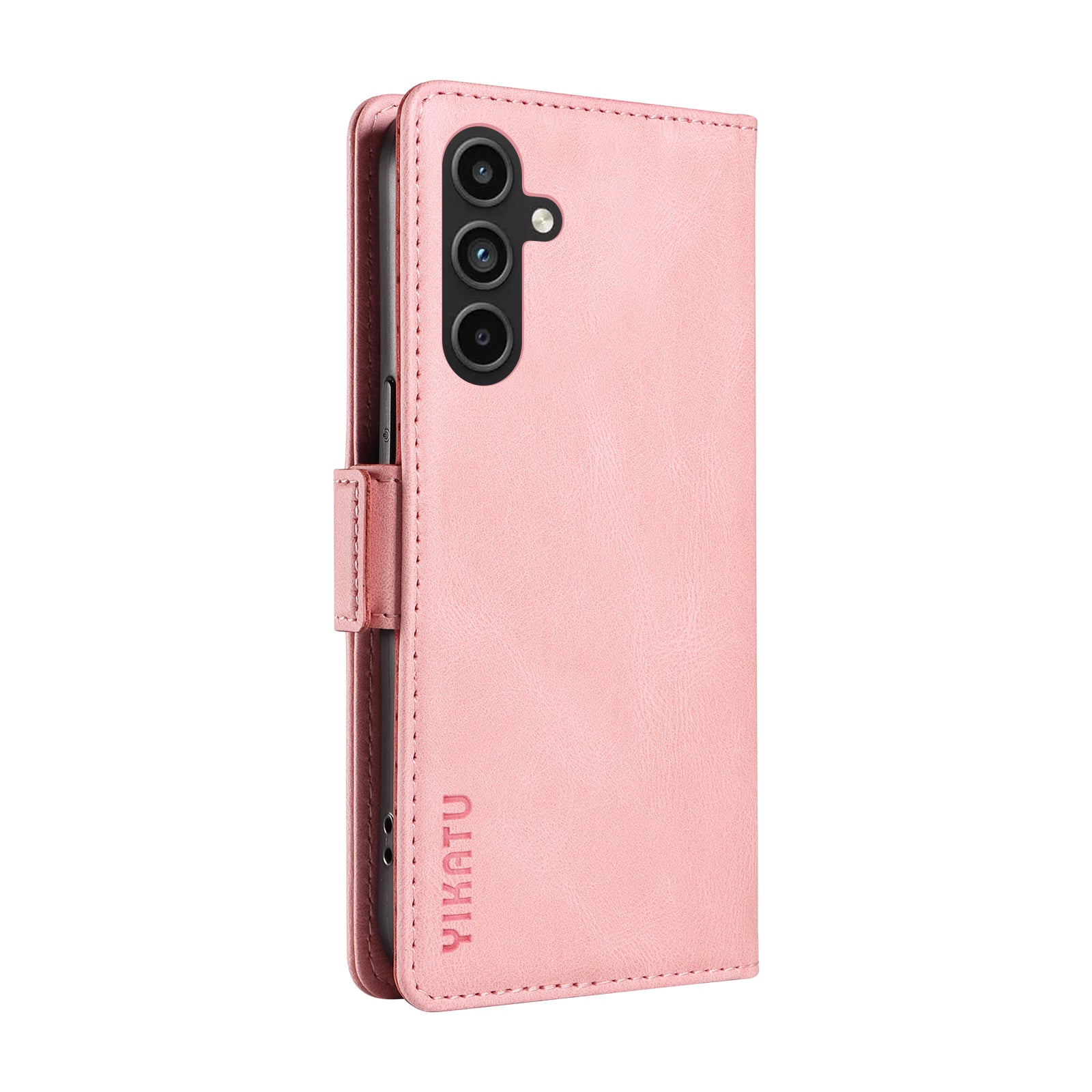 YIKATU YK-005 For Samsung Galaxy A15 4G / 5G Case Skin-Friendly Leather Flip Stand Phone Cover - Pink