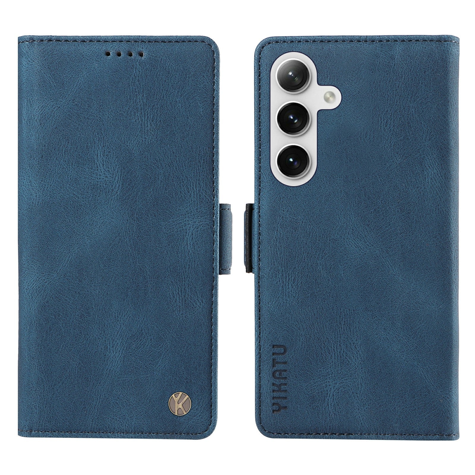 YIKATU YK-005 For Samsung Galaxy S24+ Wallet Case PU Leather Mobile Phone Cover Wholesale - Blue