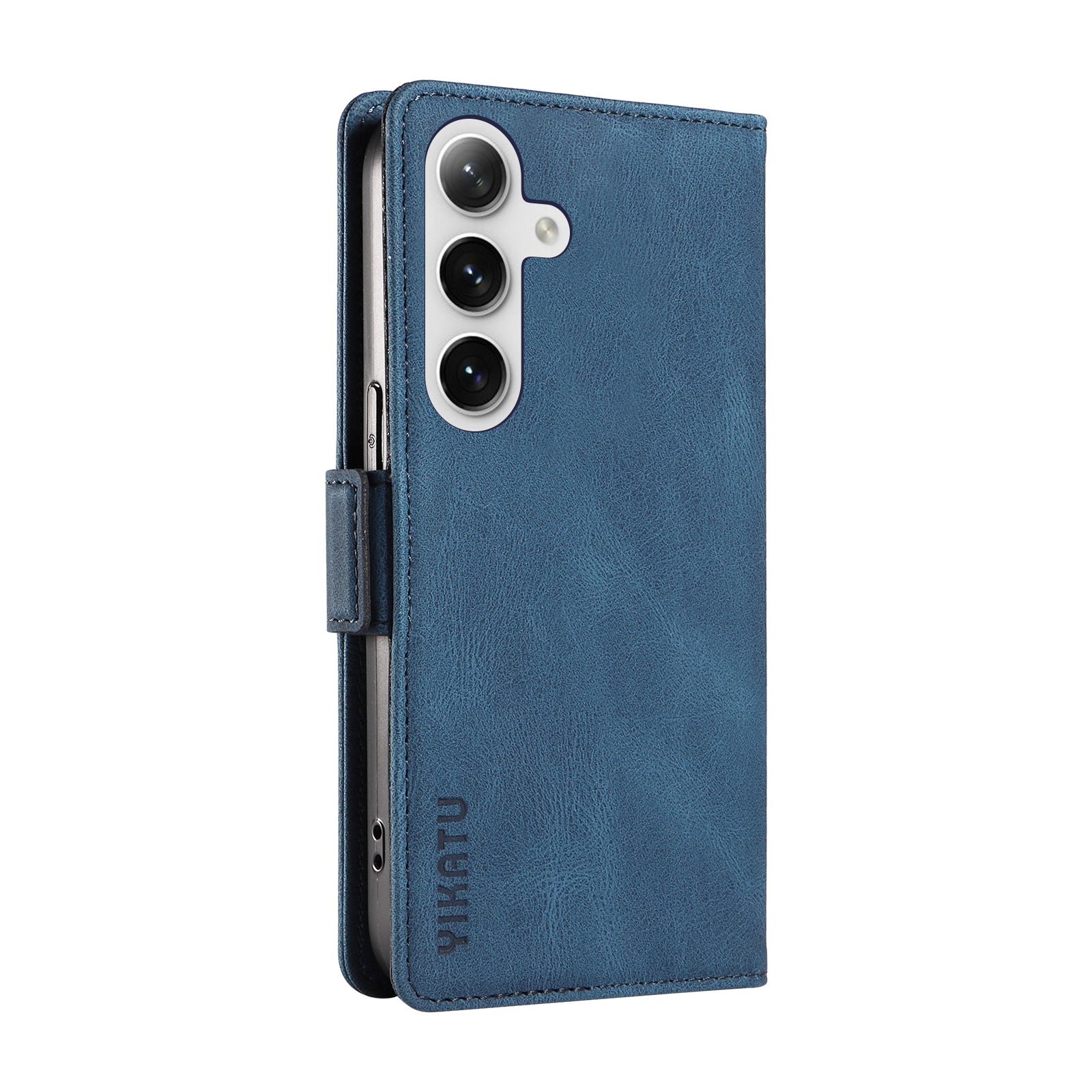 YIKATU YK-005 For Samsung Galaxy S24+ Wallet Case PU Leather Mobile Phone Cover Wholesale - Blue