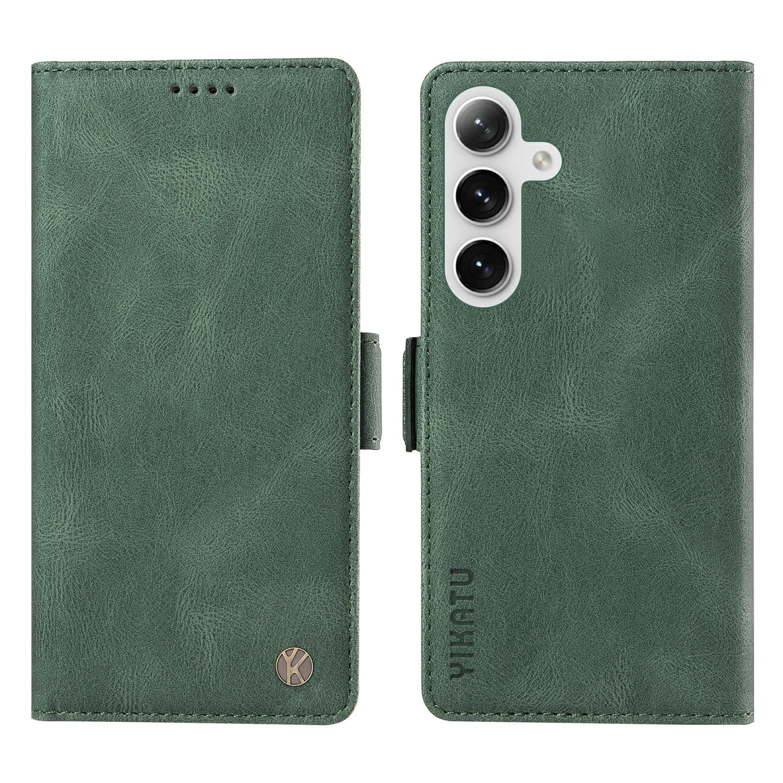 YIKATU YK-005 For Samsung Galaxy S24+ Wallet Case PU Leather Mobile Phone Cover Wholesale - Green