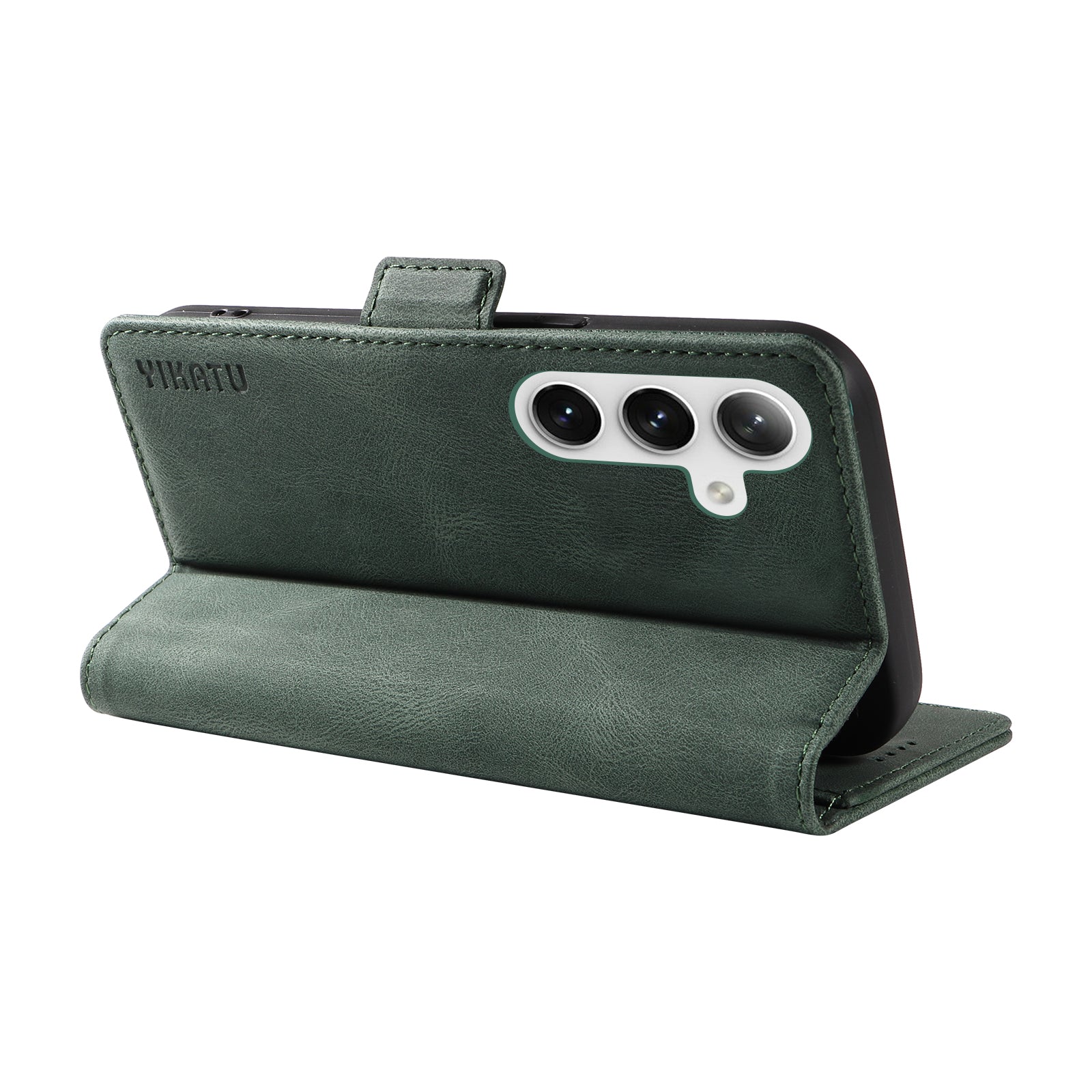 YIKATU YK-005 For Samsung Galaxy S24+ Wallet Case PU Leather Mobile Phone Cover Wholesale - Green