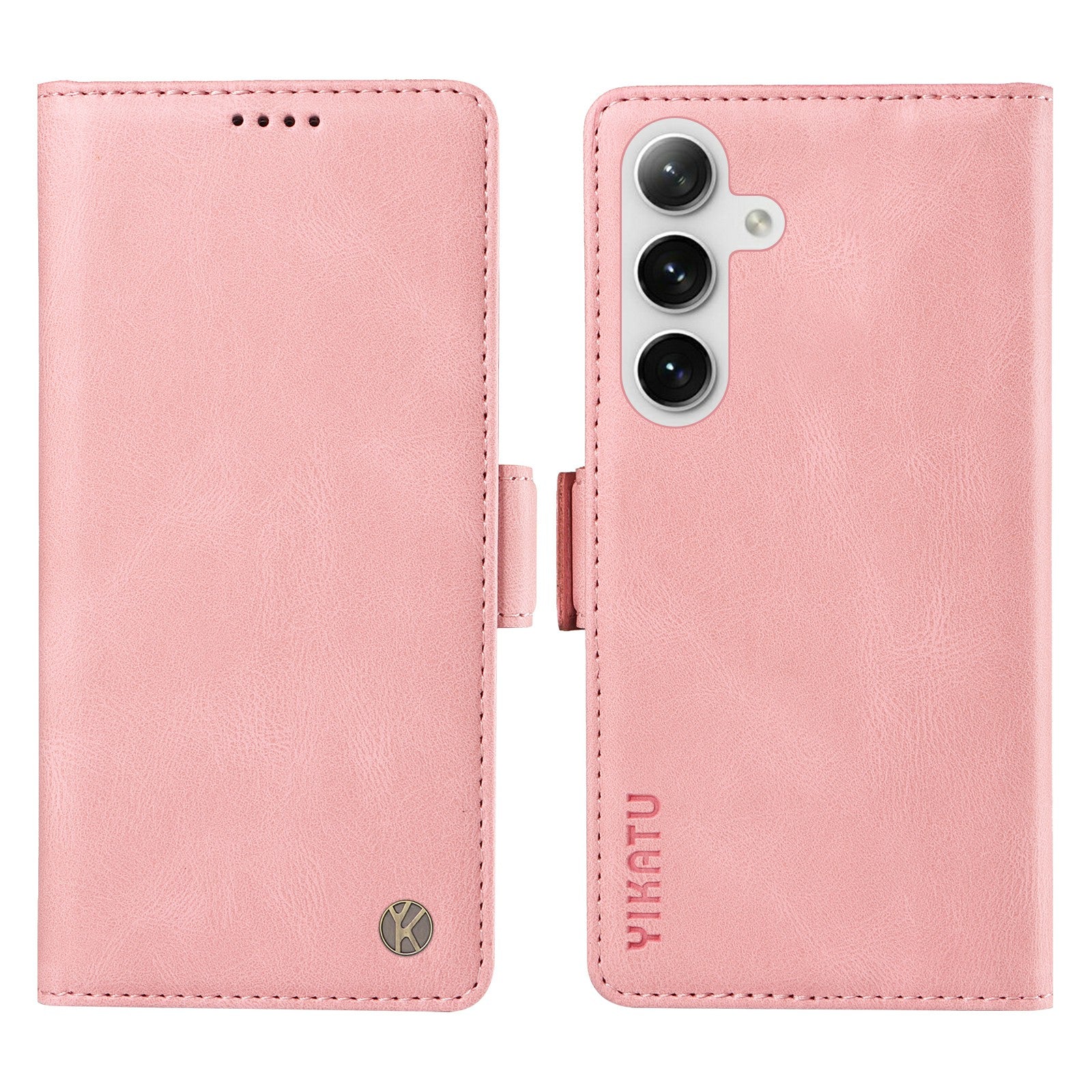 YIKATU YK-005 For Samsung Galaxy S24+ Wallet Case PU Leather Mobile Phone Cover Wholesale - Pink