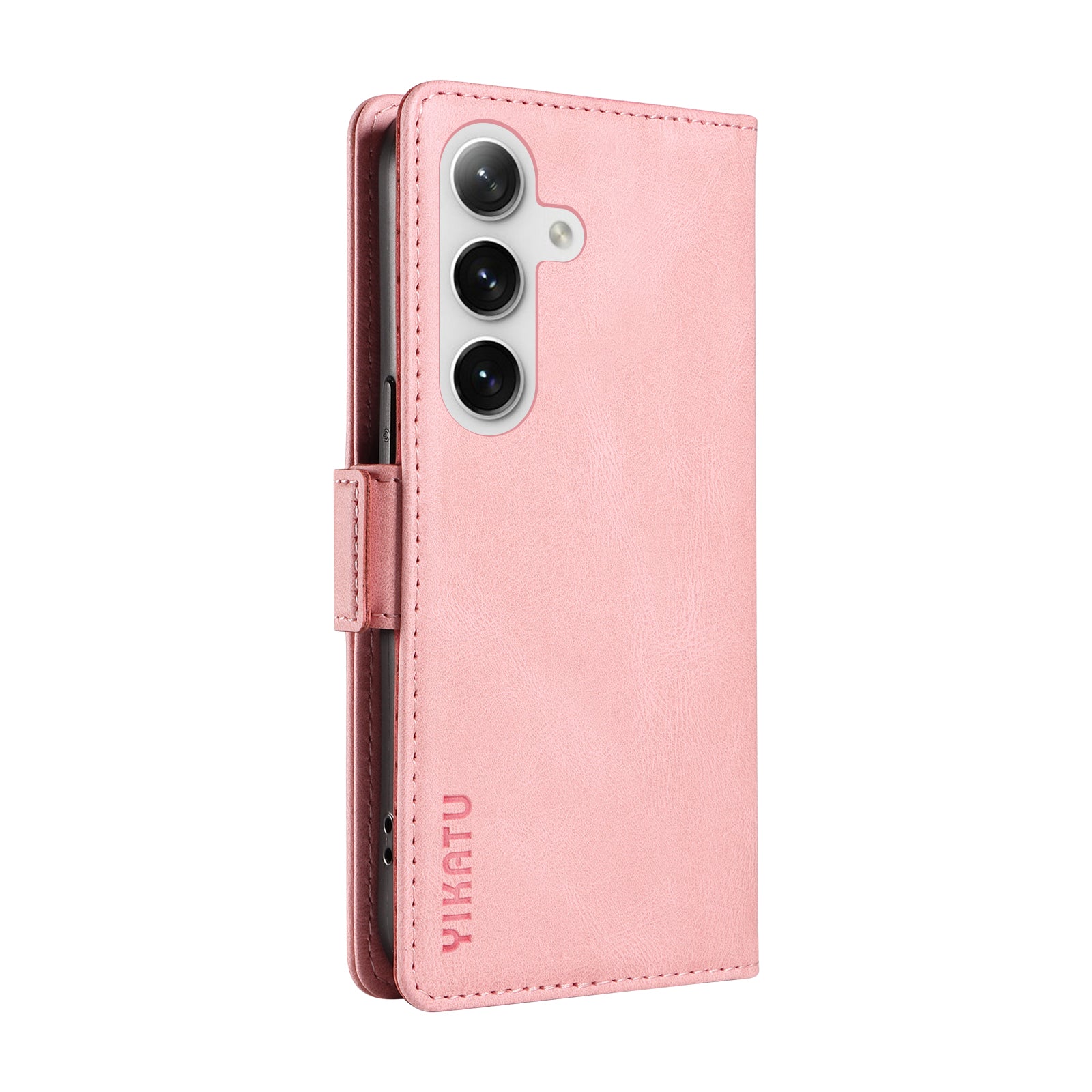 YIKATU YK-005 For Samsung Galaxy S24+ Wallet Case PU Leather Mobile Phone Cover Wholesale - Pink