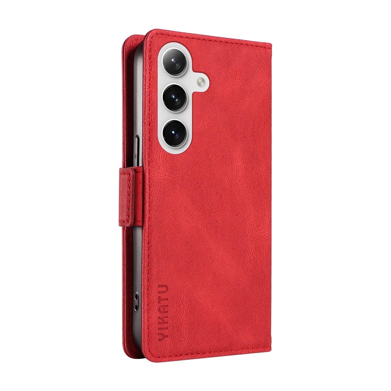 YIKATU YK-005 For Samsung Galaxy S24+ Wallet Case PU Leather Mobile Phone Cover Wholesale - Red