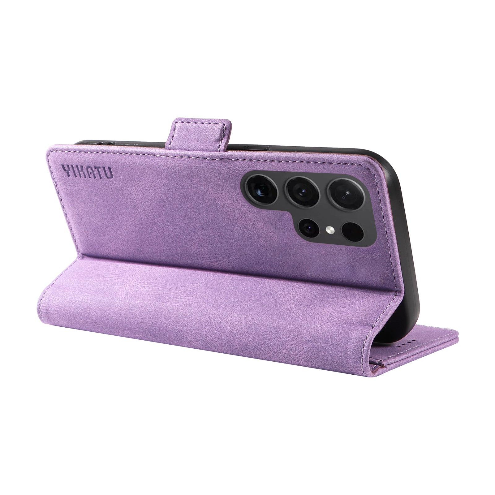 YIKATU YK-005 For Samsung Galaxy S24 Ultra Case Skin-touch Wallet Stand Leather Cover - Purple