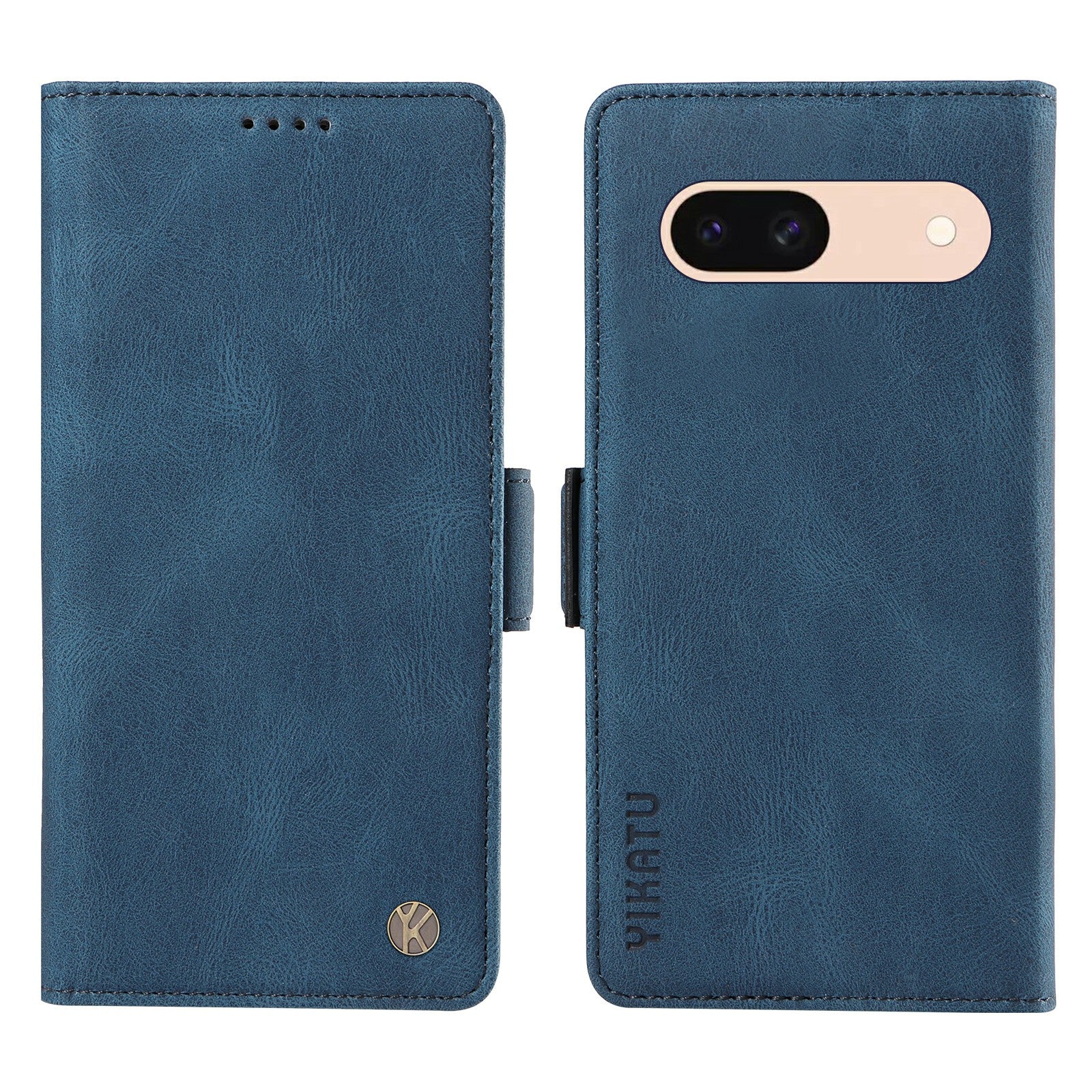 YIKATU YK-005 For Google Pixel 8a Case PU Leather Skin-touch Wallet Flip Phone Cover - Blue