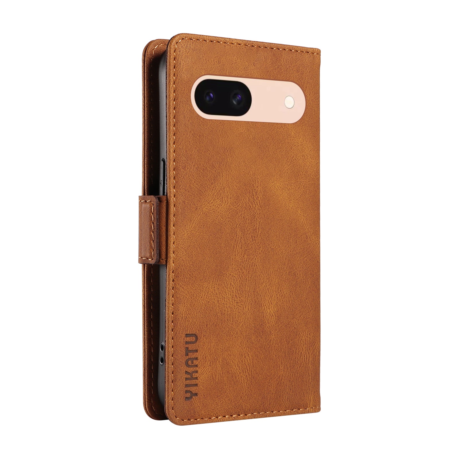 YIKATU YK-005 For Google Pixel 8a Case PU Leather Skin-touch Wallet Flip Phone Cover - Brown