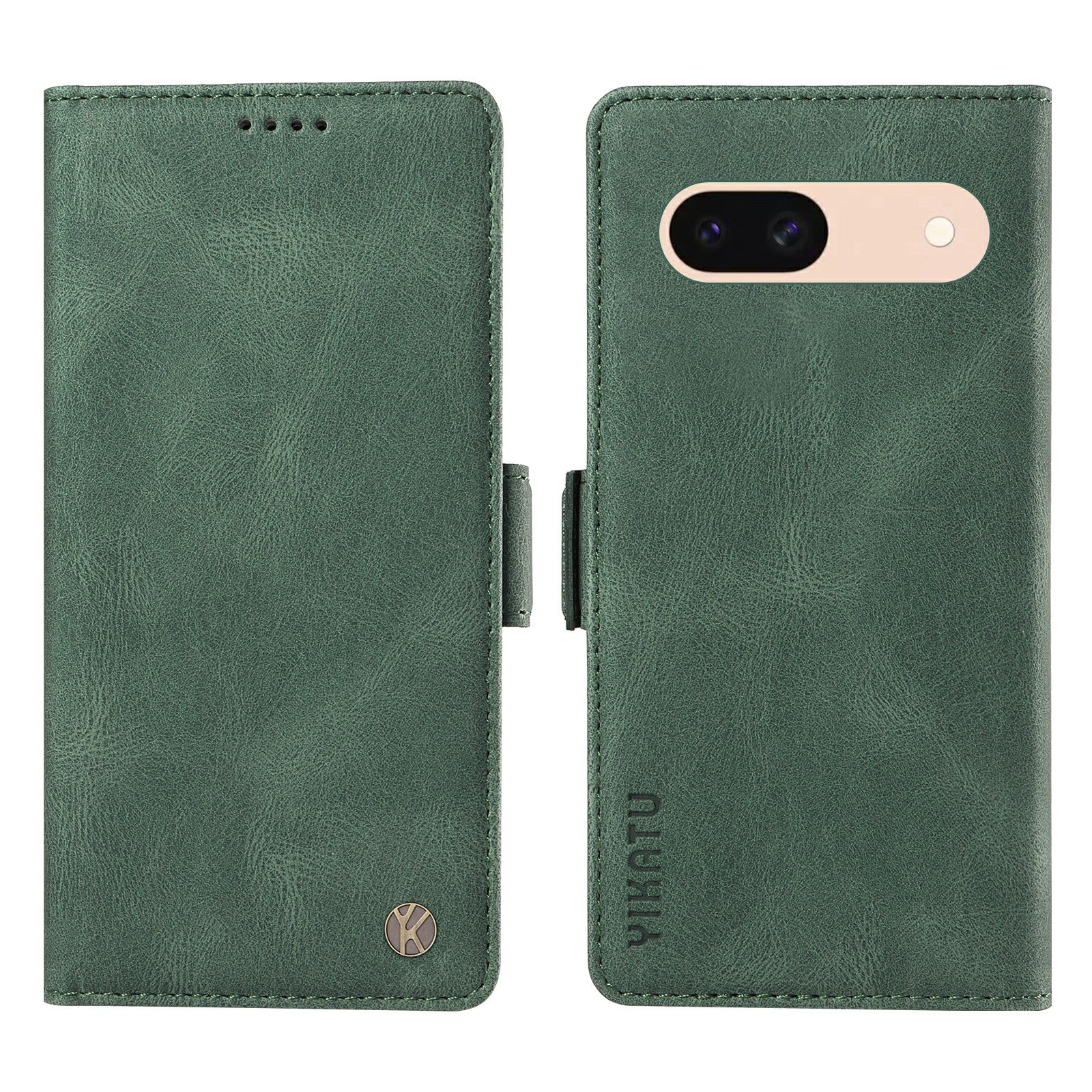 YIKATU YK-005 For Google Pixel 8a Case PU Leather Skin-touch Wallet Flip Phone Cover - Green