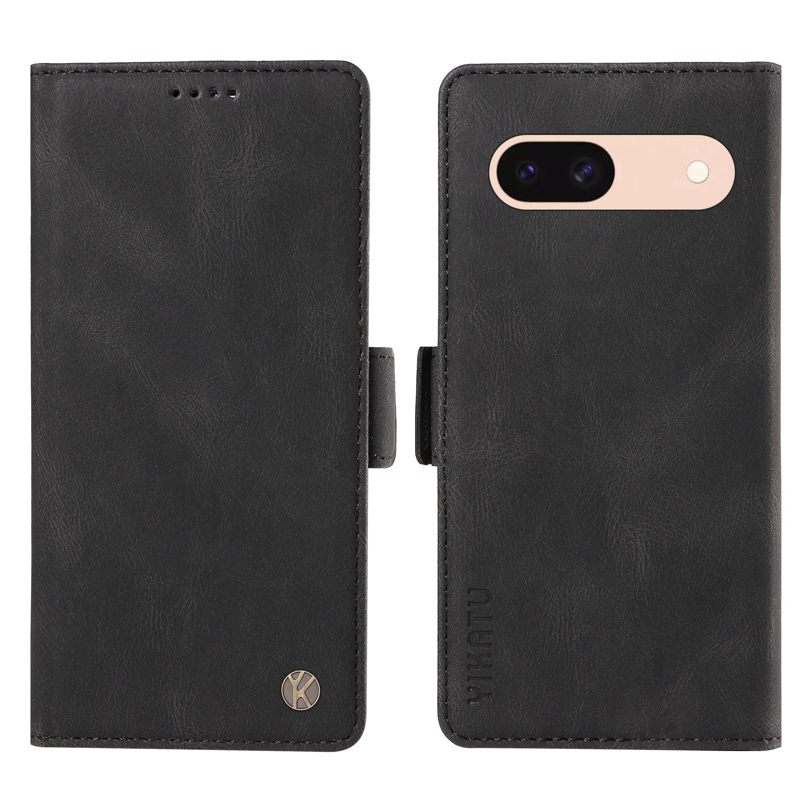 YIKATU YK-005 For Google Pixel 8a Case PU Leather Skin-touch Wallet Flip Phone Cover - Black