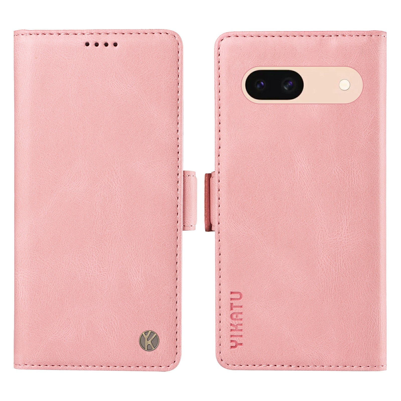 YIKATU YK-005 For Google Pixel 8a Case PU Leather Skin-touch Wallet Flip Phone Cover - Pink