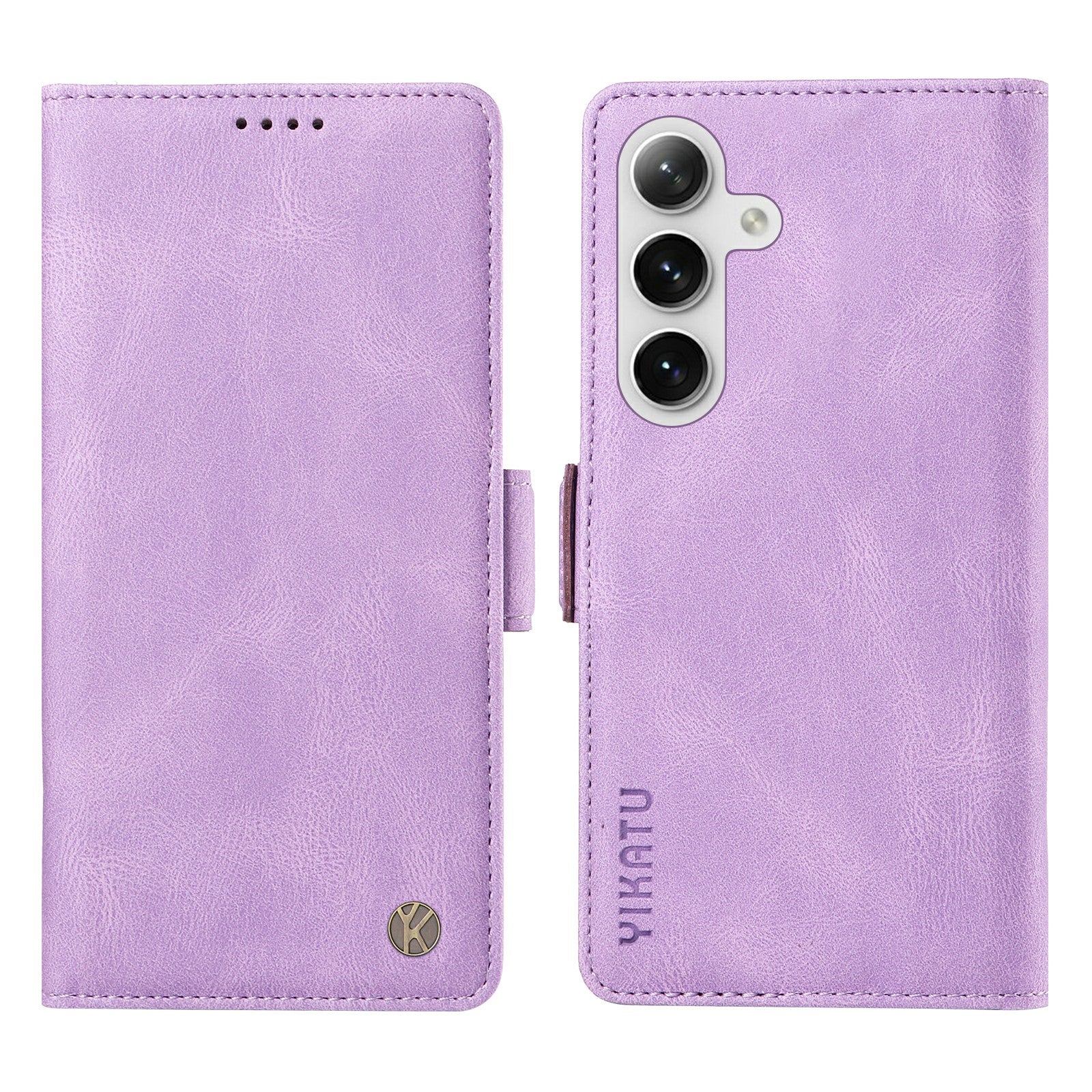 YIKATU YK-005 For Samsung Galaxy S24 Case PU Leather Magnetic Buckle Phone Cover Skin Touch Feeling - Purple