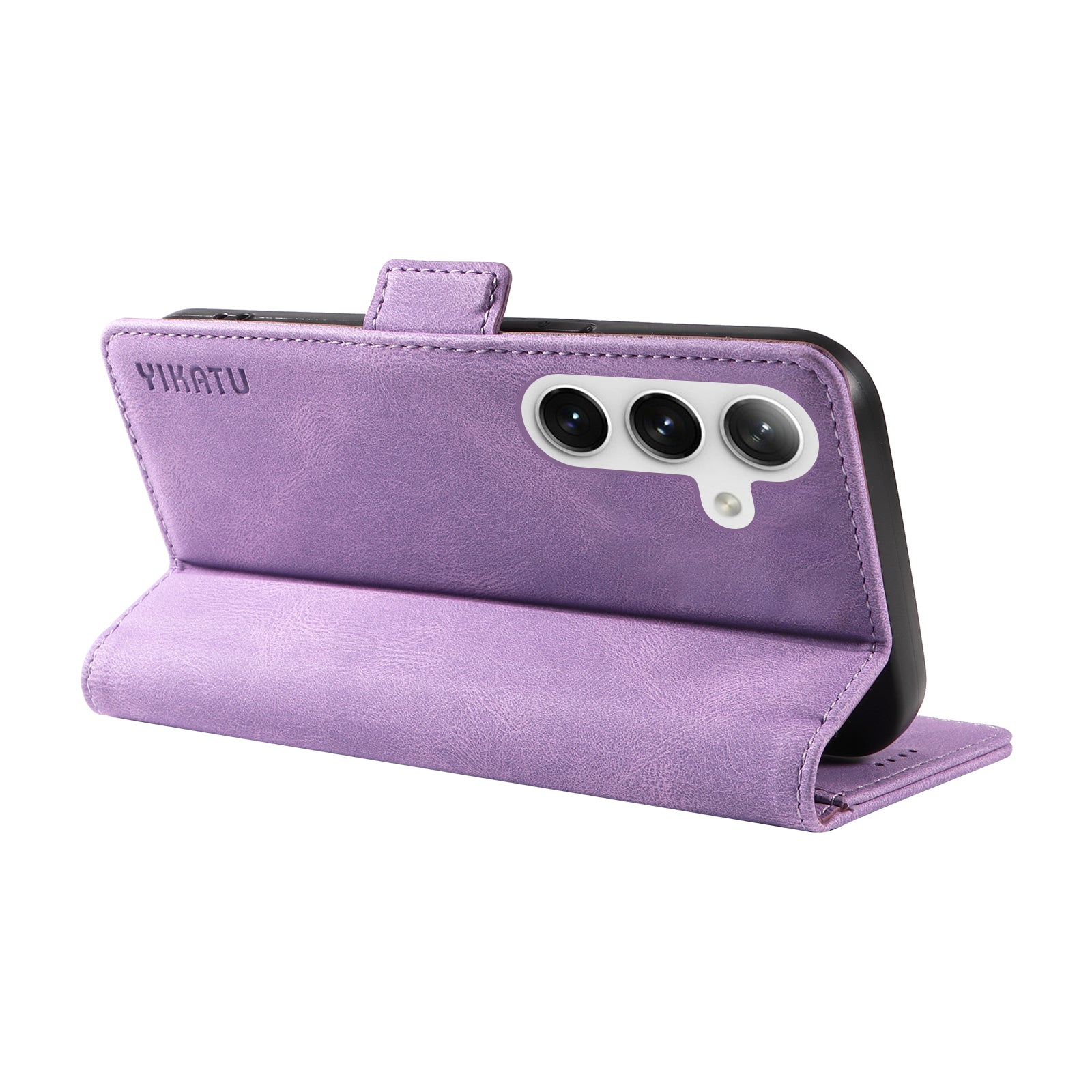 YIKATU YK-005 For Samsung Galaxy S24 Case PU Leather Magnetic Buckle Phone Cover Skin Touch Feeling - Purple
