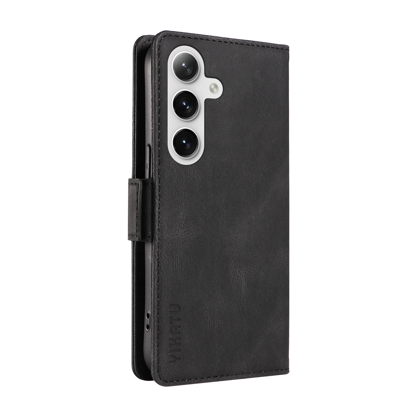 YIKATU YK-005 For Samsung Galaxy S24 Case PU Leather Magnetic Buckle Phone Cover Skin Touch Feeling - Black