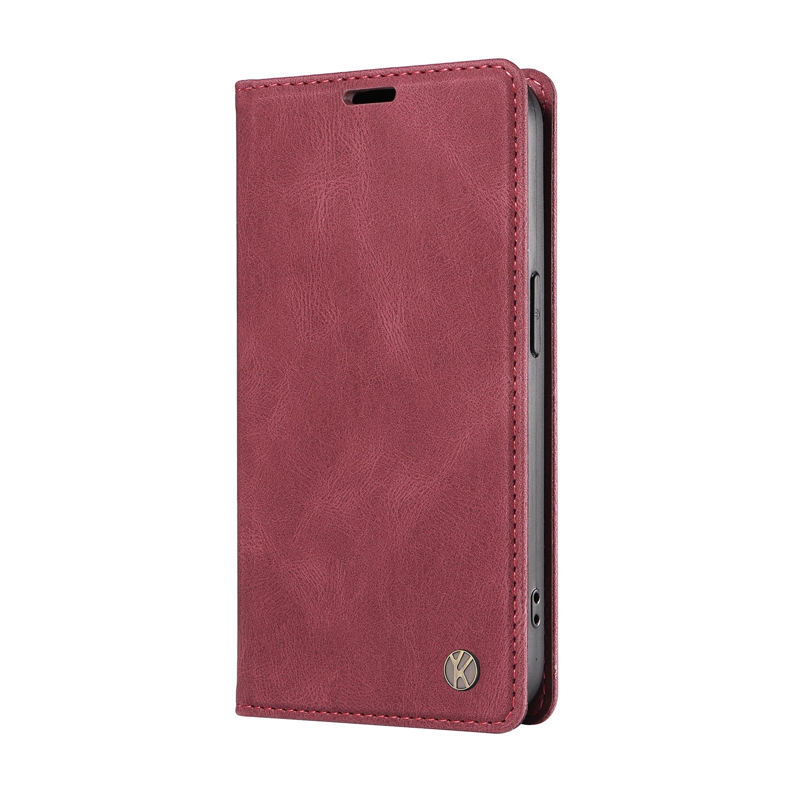 YIKATU YK-005 For Xiaomi 13T / 13T Pro / Redmi K60 Ultra Leather Phone Case Flip Stand Wallet Cover - Wine Red