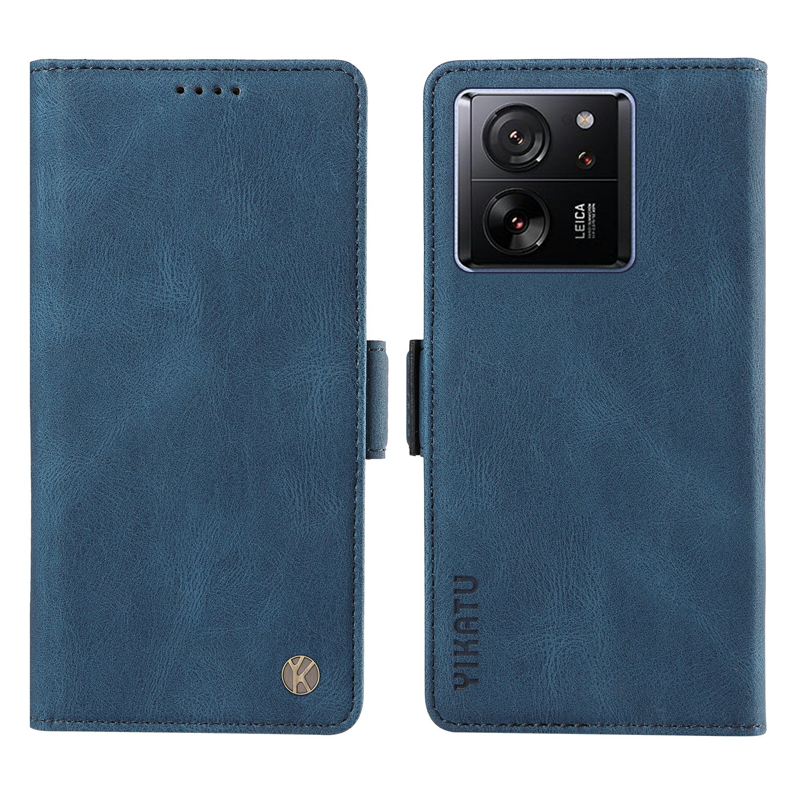 YIKATU YK-005 For Xiaomi 13T / 13T Pro / Redmi K60 Ultra Leather Phone Case Flip Stand Wallet Cover - Blue