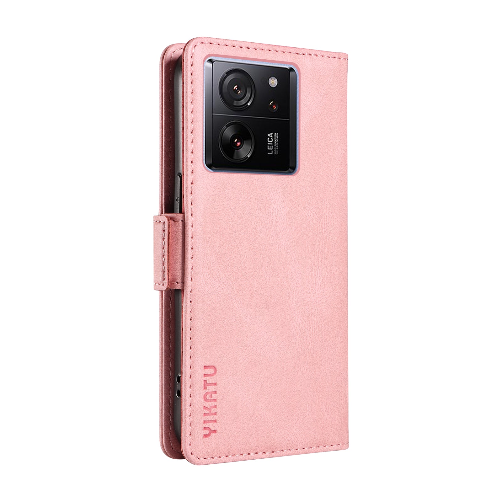 YIKATU YK-005 For Xiaomi 13T / 13T Pro / Redmi K60 Ultra Leather Phone Case Flip Stand Wallet Cover - Pink