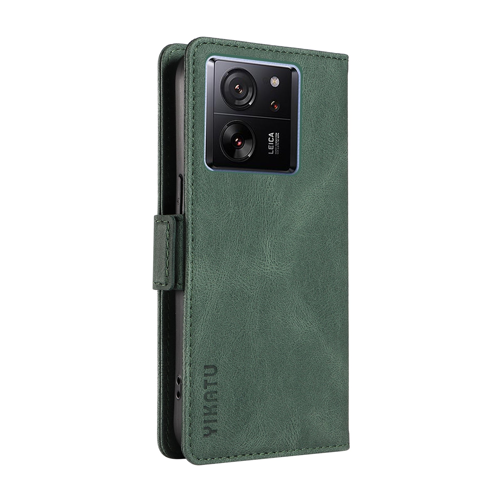 YIKATU YK-005 For Xiaomi 13T / 13T Pro / Redmi K60 Ultra Leather Phone Case Flip Stand Wallet Cover - Green