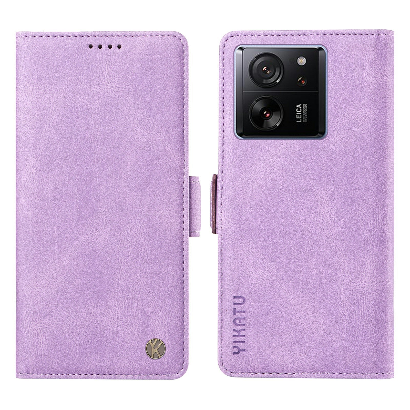 YIKATU YK-005 For Xiaomi 13T / 13T Pro / Redmi K60 Ultra Leather Phone Case Flip Stand Wallet Cover - Purple