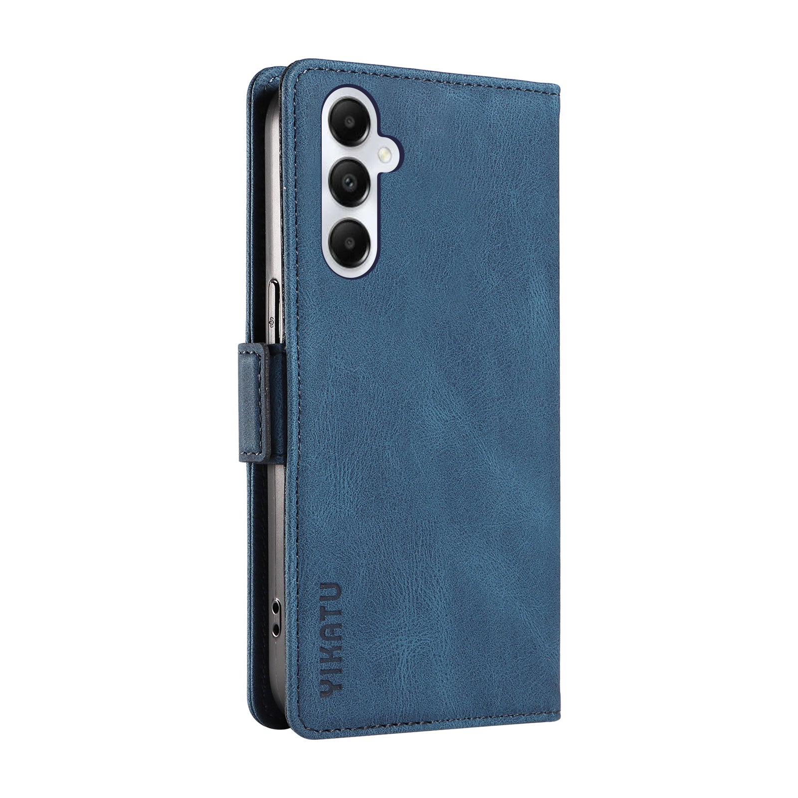 YIKATU YK-005 For Samsung Galaxy A05s 4G Cell Phone Leather Case Drop Proof Wallet Cover - Blue