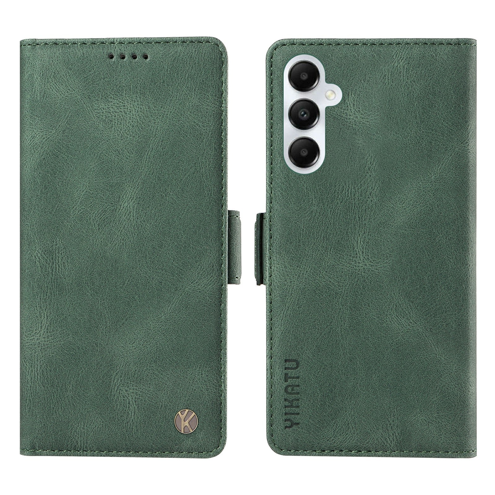 YIKATU YK-005 For Samsung Galaxy A05s 4G Cell Phone Leather Case Drop Proof Wallet Cover - Green