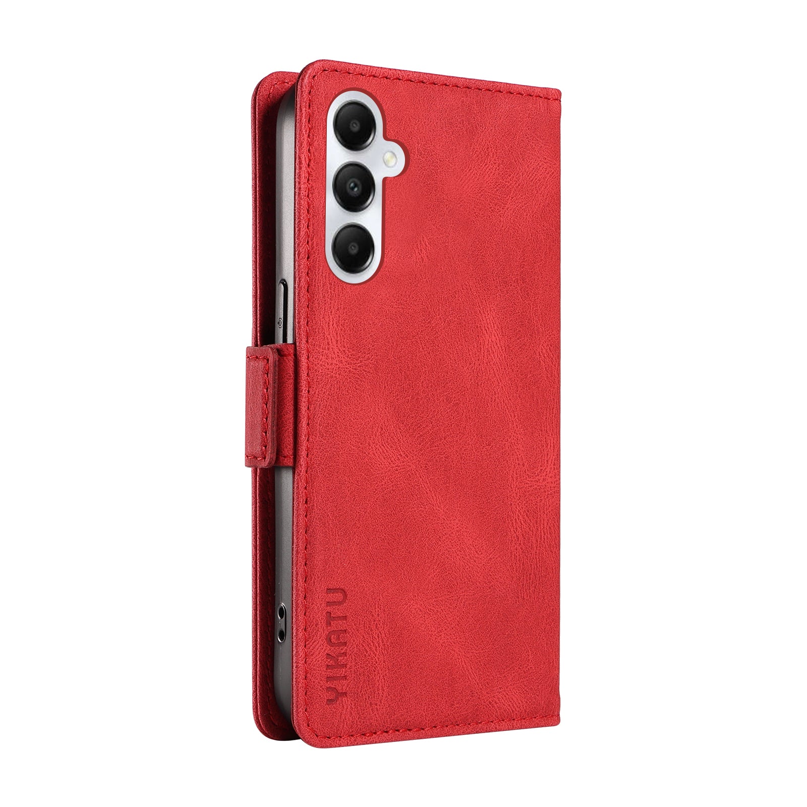 YIKATU YK-005 For Samsung Galaxy A05s 4G Cell Phone Leather Case Drop Proof Wallet Cover - Red