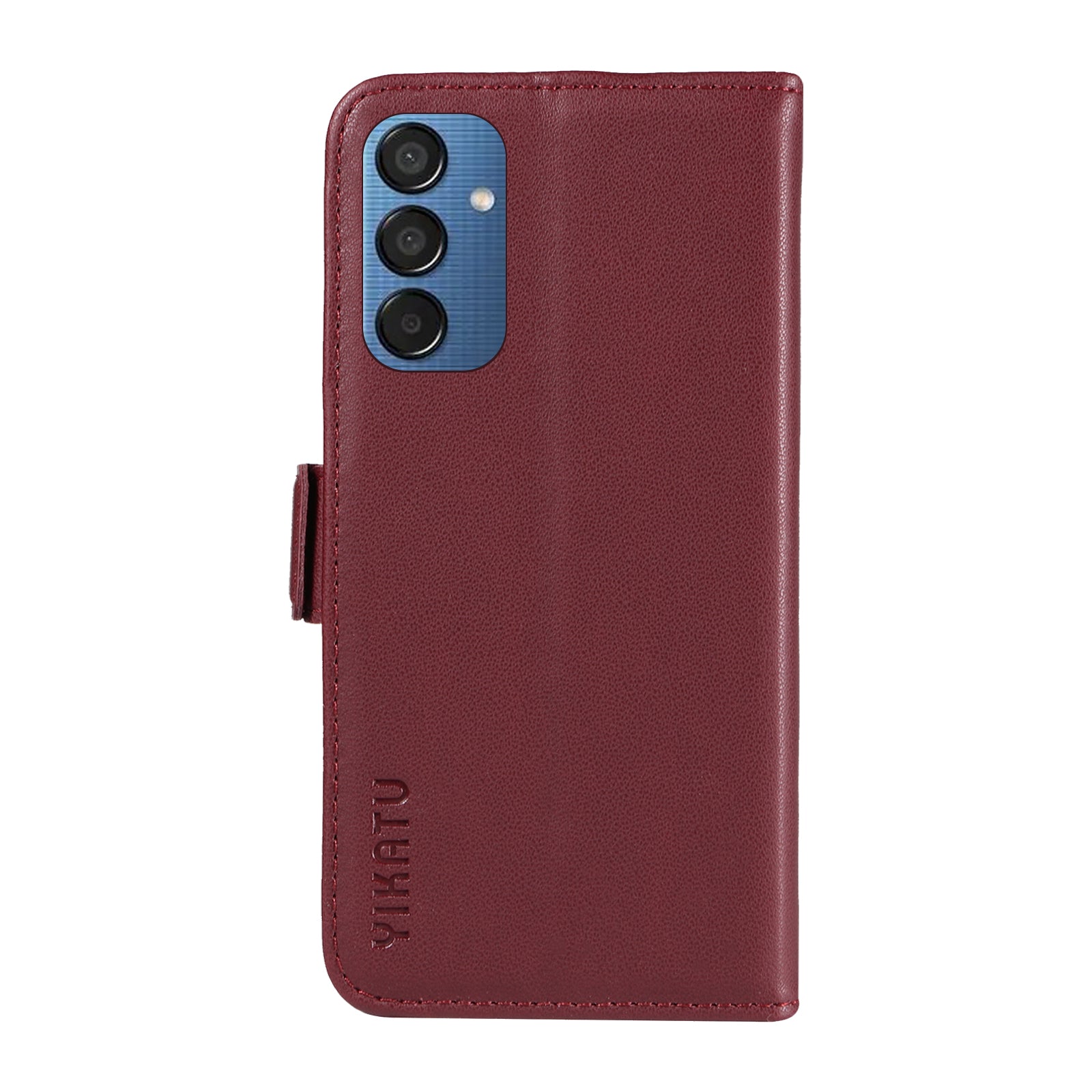 YIKATU YK-003 For Samsung Galaxy M15 5G Case Wallet Leather Cover Side Magnetic Clasp - Wine Red