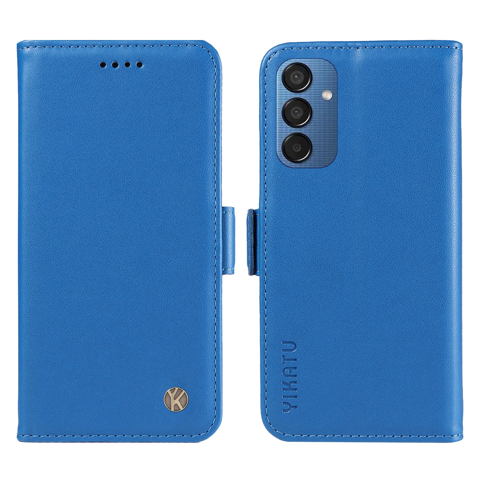 YIKATU YK-003 For Samsung Galaxy M15 5G Case Wallet Leather Cover Side Magnetic Clasp - Sky Blue