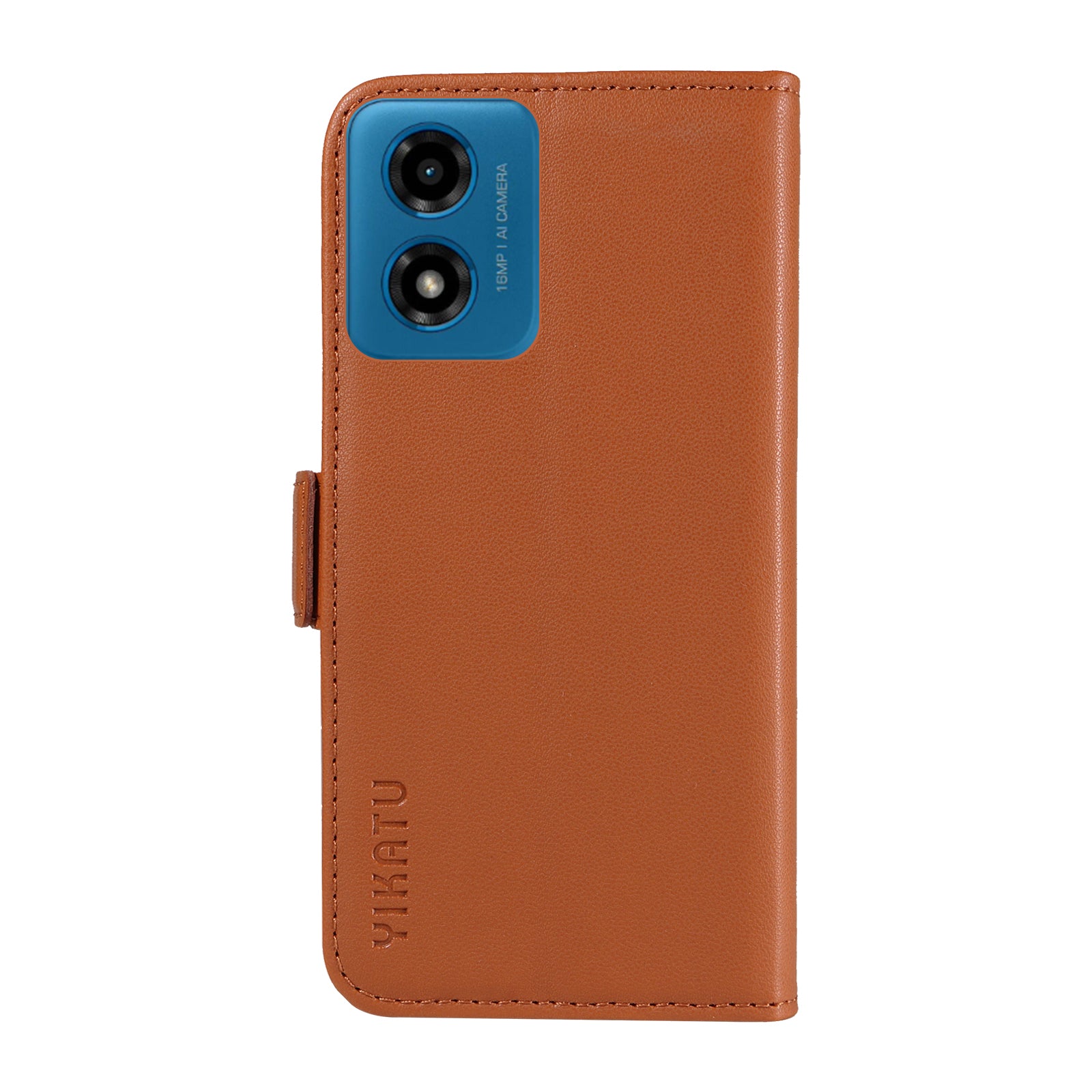 YIKATU YK-003 For Motorola Moto G04 4G / G24 4G Case PU Leather Stand Shockproof Phone Cover - Brown