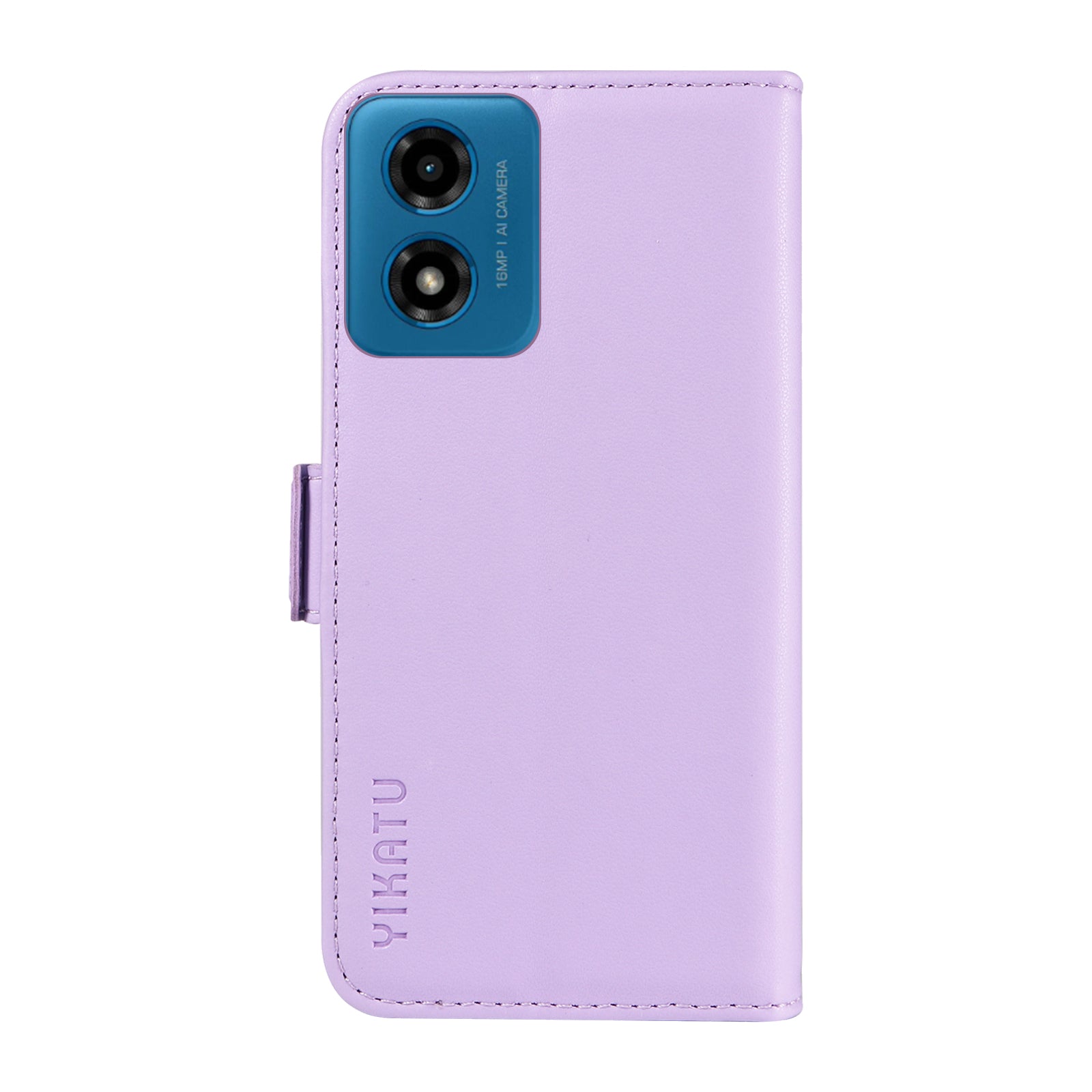 YIKATU YK-003 For Motorola Moto G04 4G / G24 4G Case PU Leather Stand Shockproof Phone Cover - Light Purple