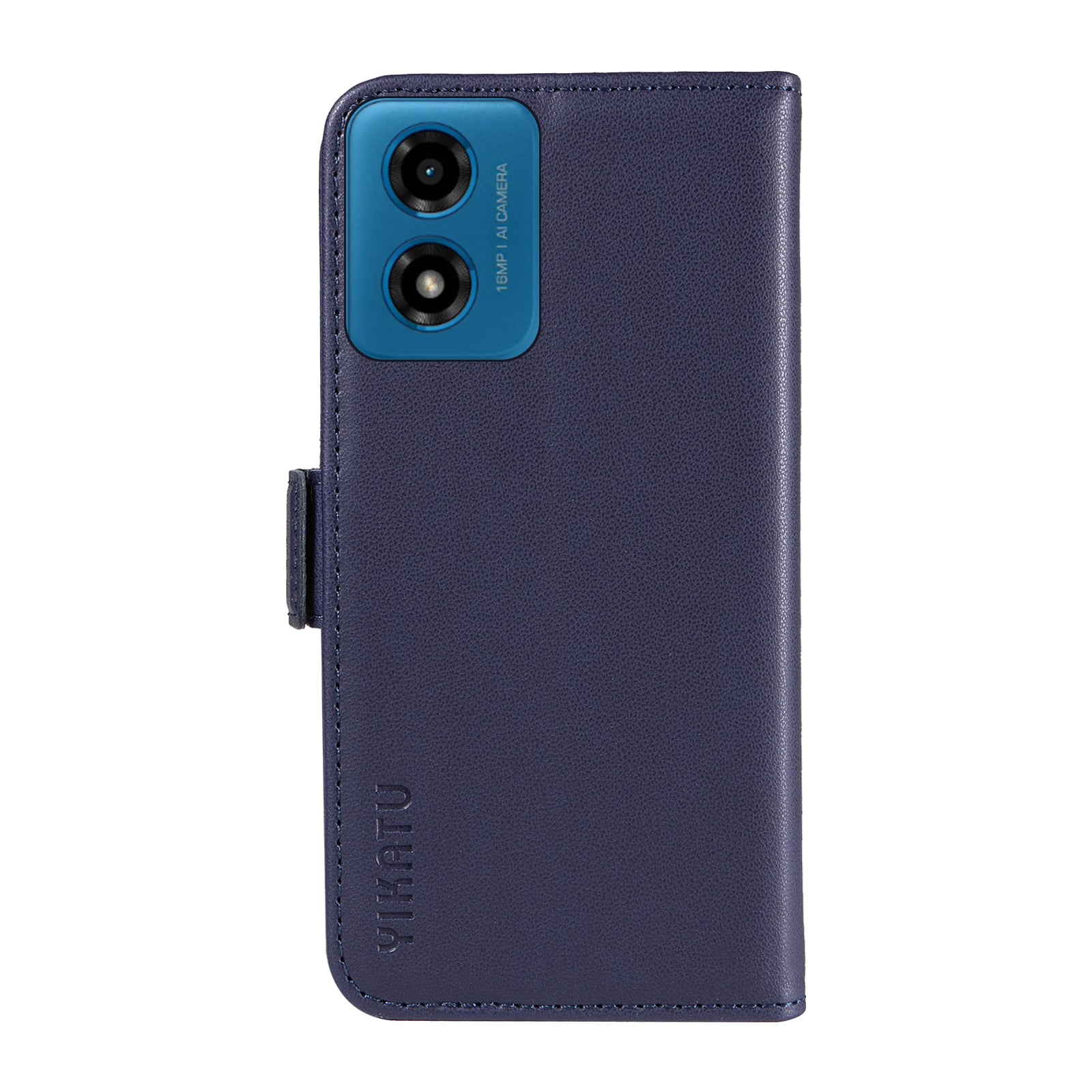 YIKATU YK-003 For Motorola Moto G04 4G / G24 4G Case PU Leather Stand Shockproof Phone Cover - Sapphire