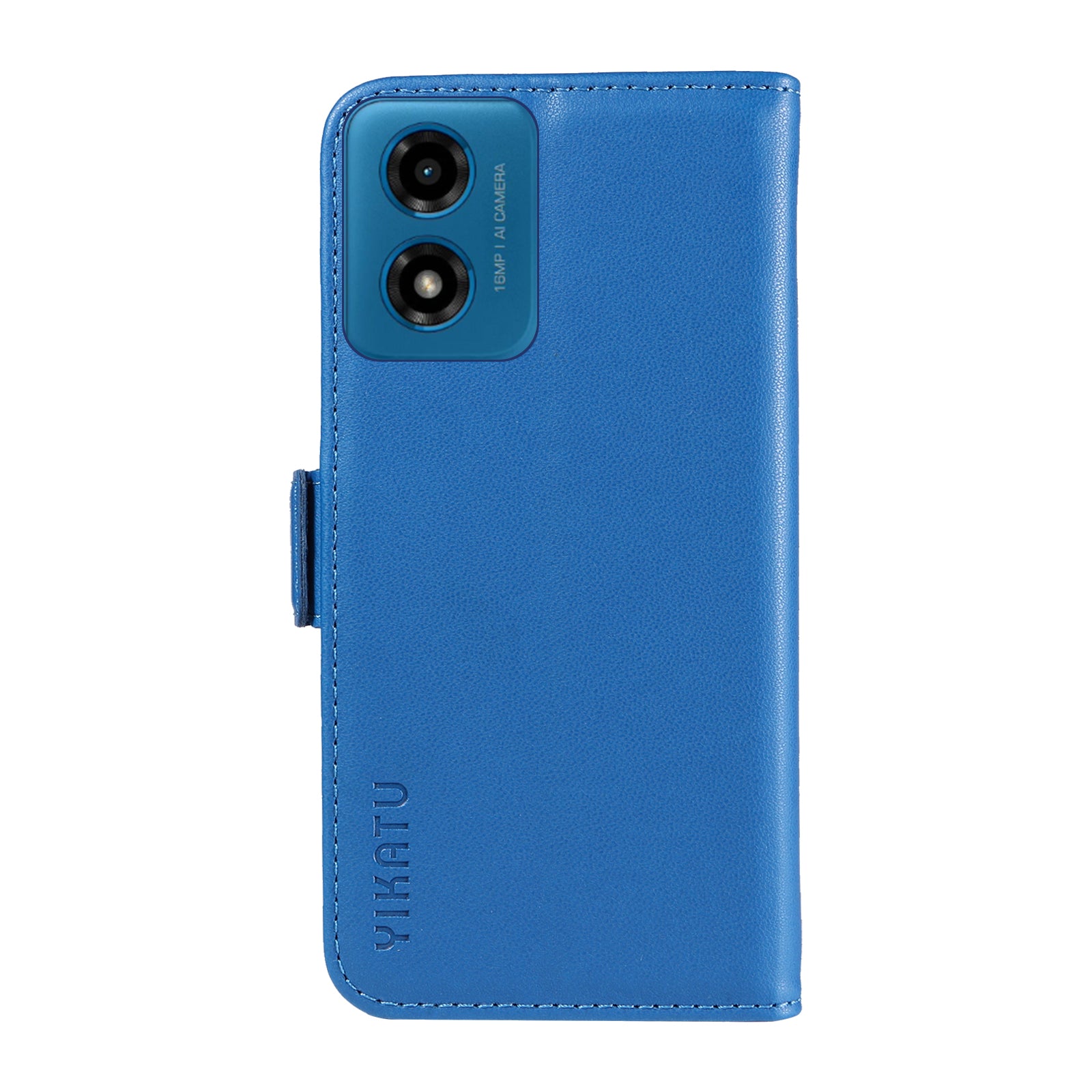 YIKATU YK-003 For Motorola Moto G04 4G / G24 4G Case PU Leather Stand Shockproof Phone Cover - Sky Blue