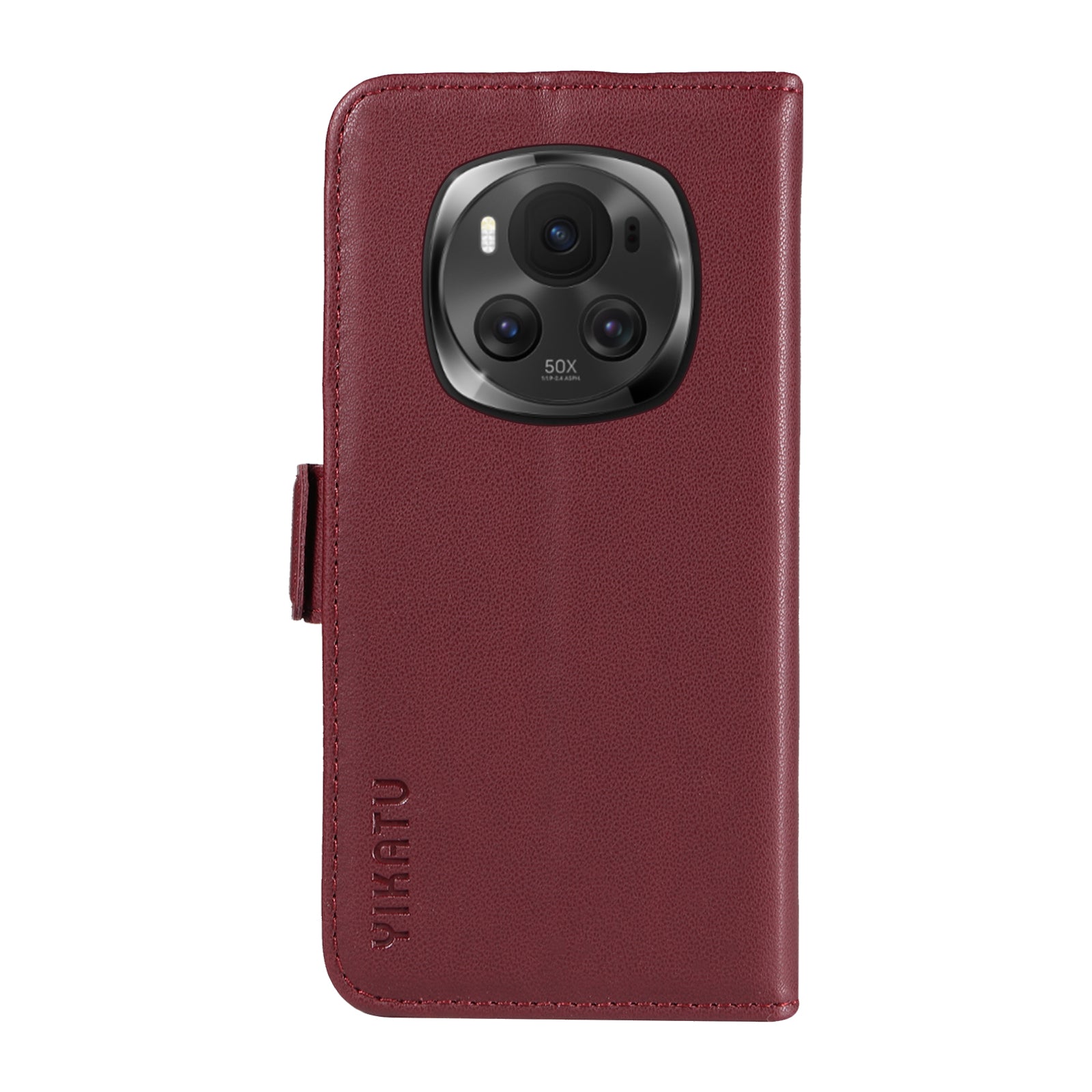 YIKATU YK-003 For Honor Magic6 5G Case PU Leather Stand Protective Phone Cover - Wine Red