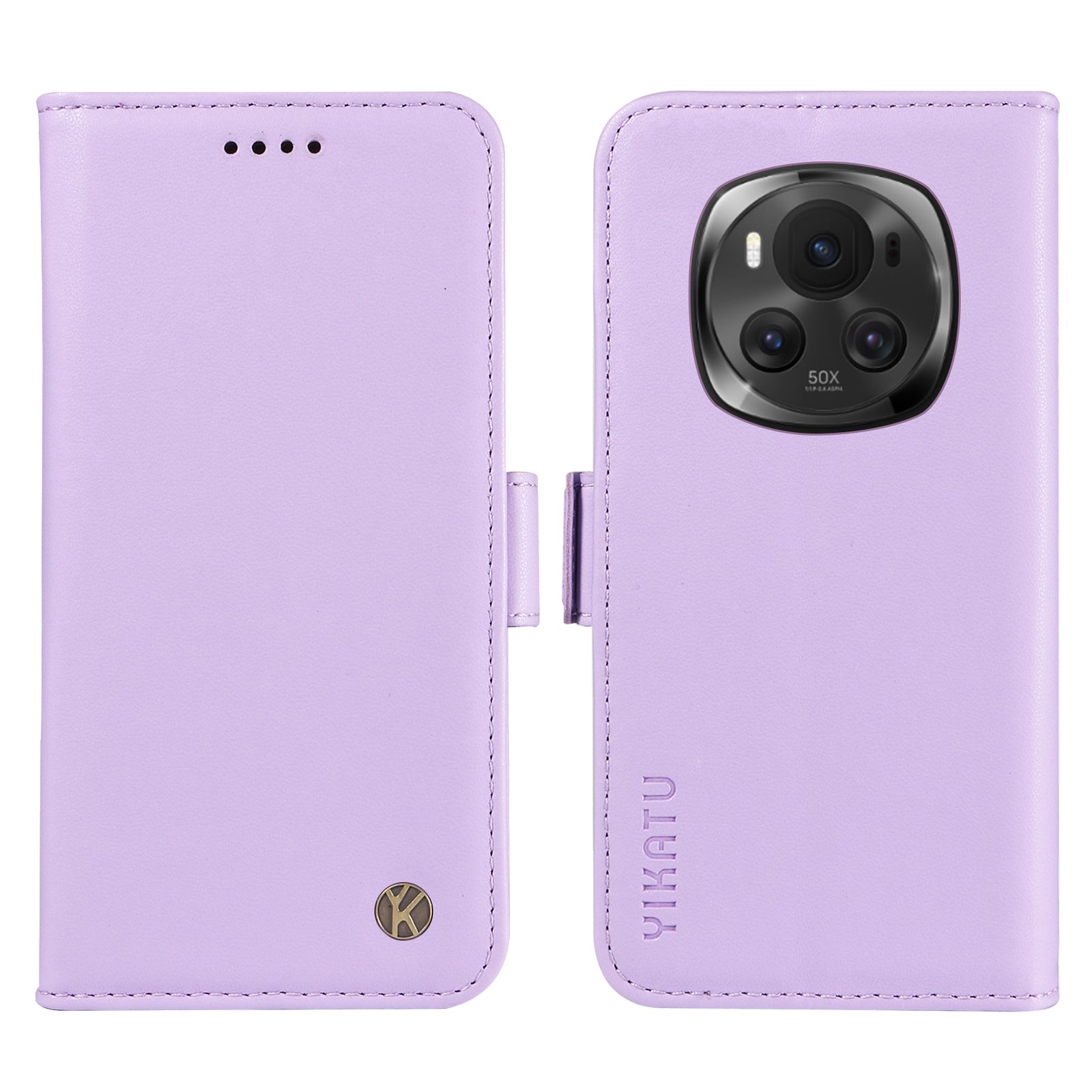 YIKATU YK-003 For Honor Magic6 5G Case PU Leather Stand Protective Phone Cover - Light Purple