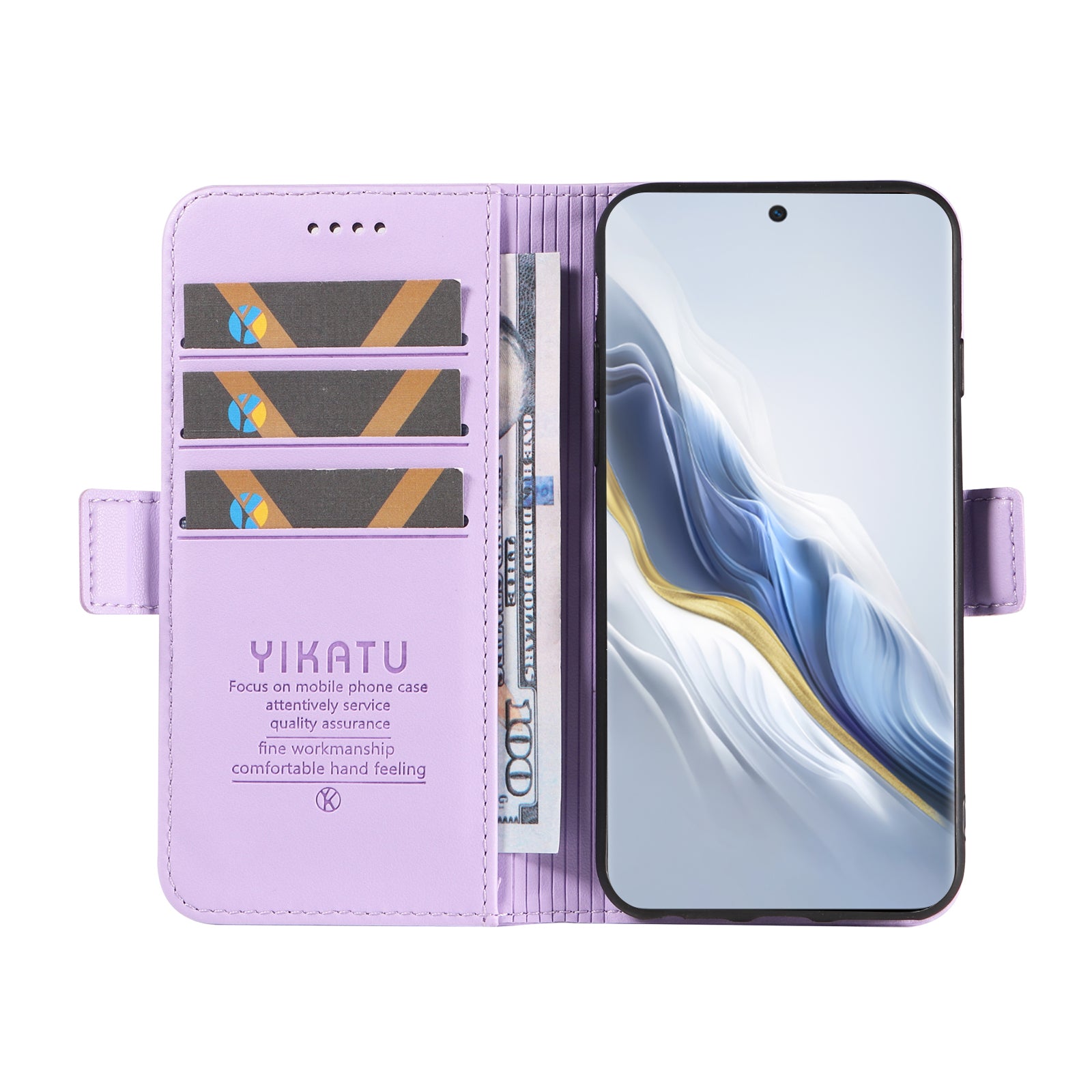 YIKATU YK-003 For Honor Magic6 5G Case PU Leather Stand Protective Phone Cover - Light Purple