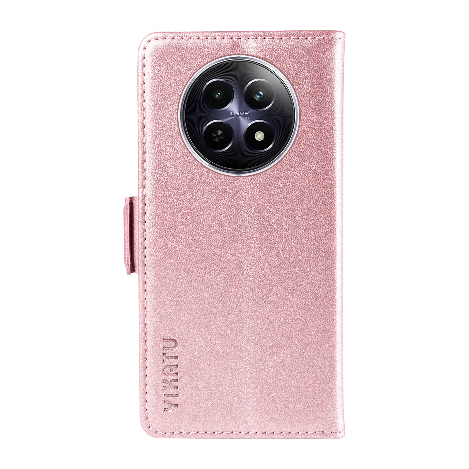 YIKATU YK-003 For Realme 12 Leather Case Wallet Cover Phone Accessories Distributors - Rose Gold