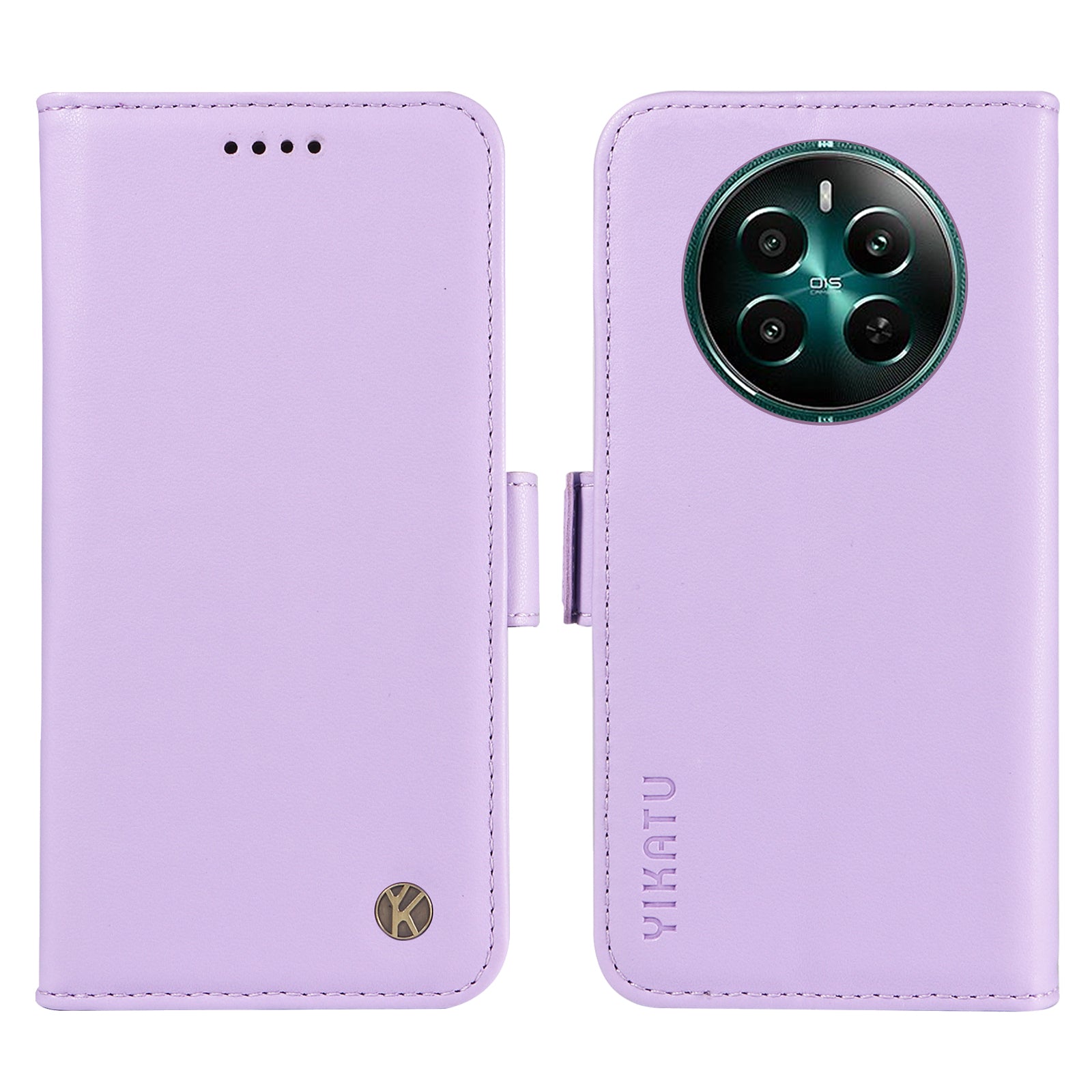 YIKATU YK-003 For Realme 12+ 5G Case Wallet PU Leather+TPU Cover Phone Accessories Distributors - Light Purple