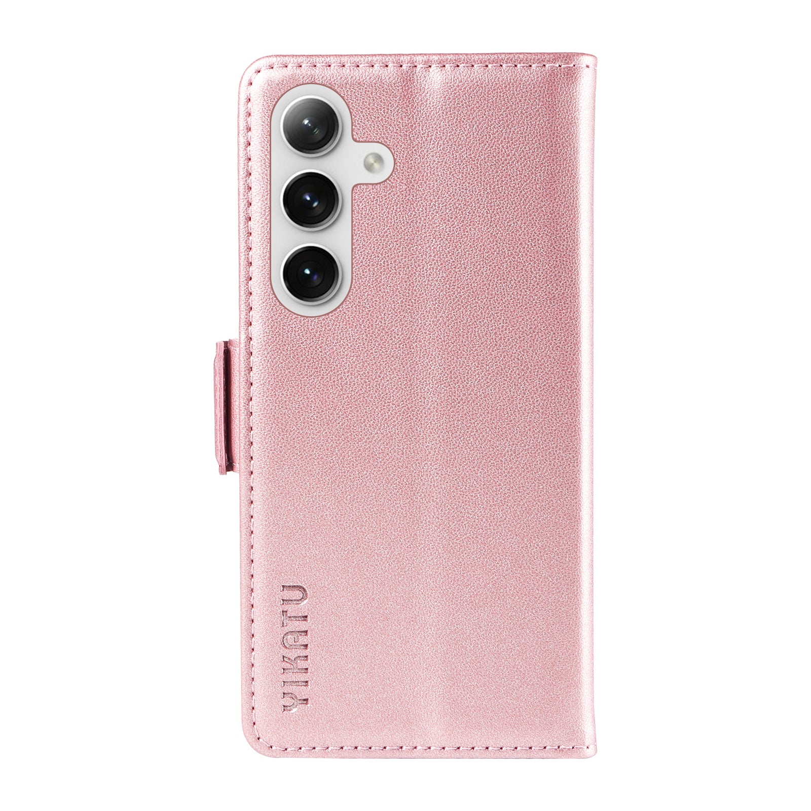 YIKATU YK-003 For Samsung Galaxy S24 Case PU Leather Folio Wallet Phone Cover - Rose Gold