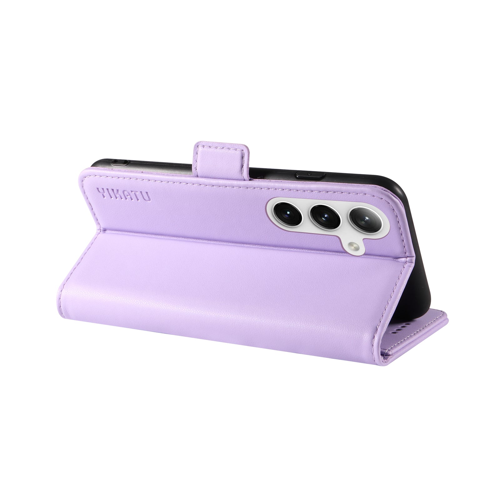 YIKATU YK-003 For Samsung Galaxy S24 Case PU Leather Folio Wallet Phone Cover - Light Purple