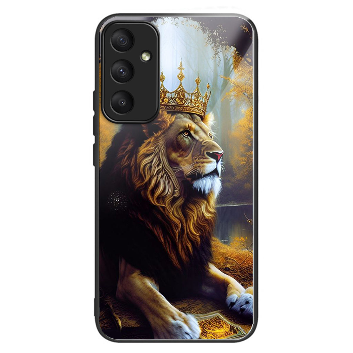 For Samsung Galaxy A35 5G Phone Case Pattern Printing Tempered Glass TPU Cover - Lion King