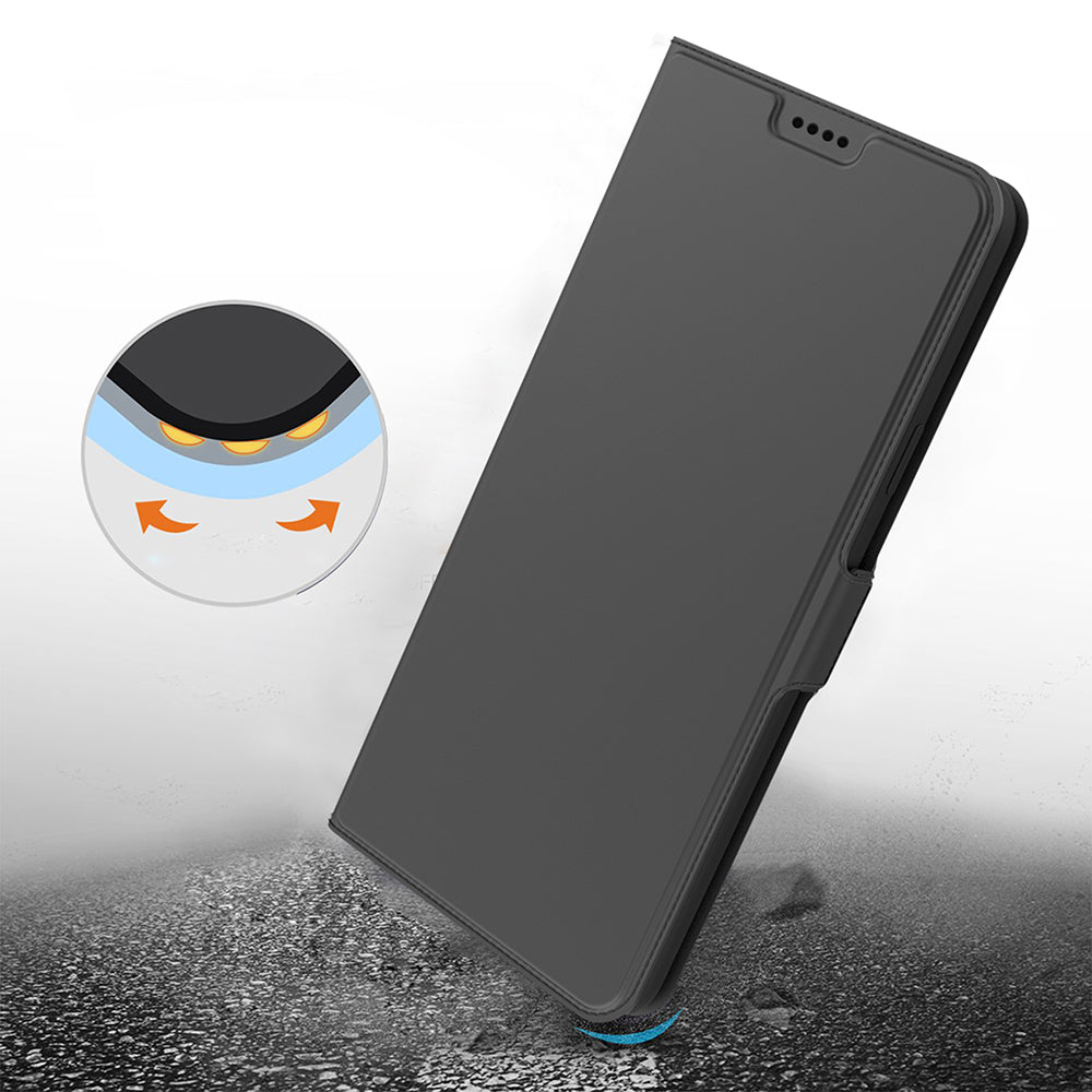 For Huawei Pura 70 Ultra Case Card Holder PU+TPU Stand Phone Cover - Black