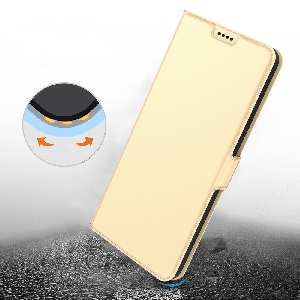For Huawei Pura 70 Ultra Case Card Holder PU+TPU Stand Phone Cover - Gold
