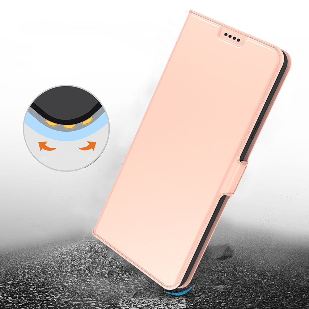 For Huawei Pura 70 Ultra Case Card Holder PU+TPU Stand Phone Cover - Rose Gold