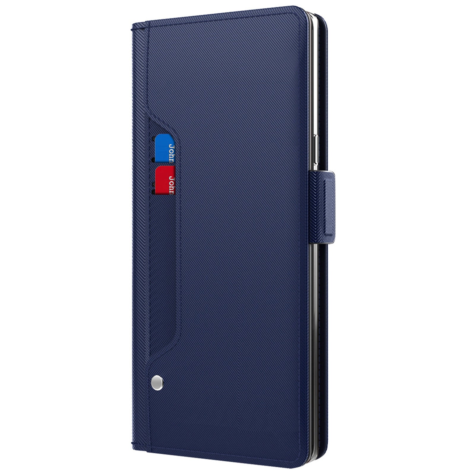 For Huawei Pura 70 Ultra Case Mirror Design Card Holder Phone Cover with Magnetic Clasp - Blue