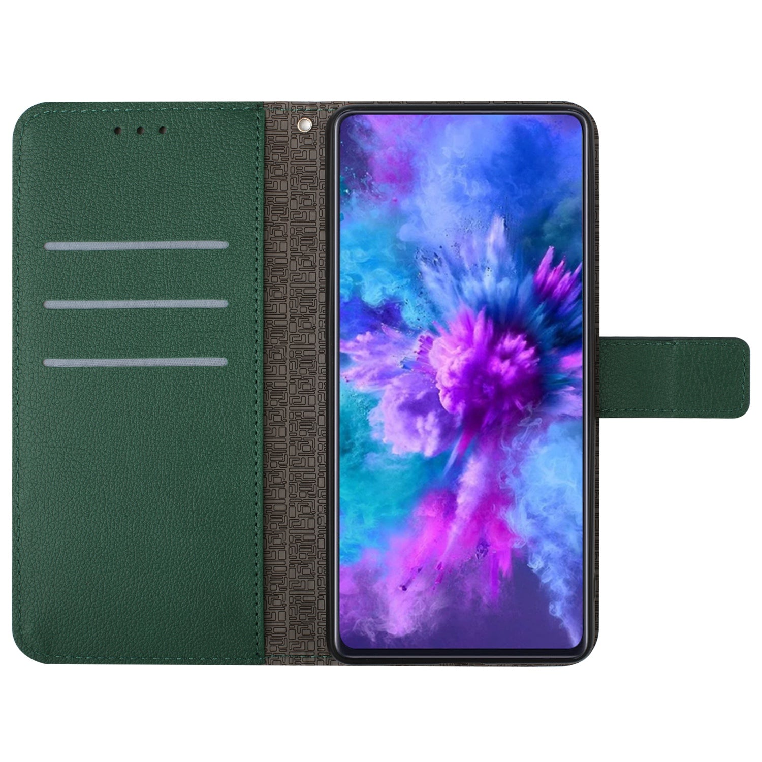 HT06 For Honor 200 Lite Magnetic Phone Case Rhombus Pattern Leather Stand Cover - Green