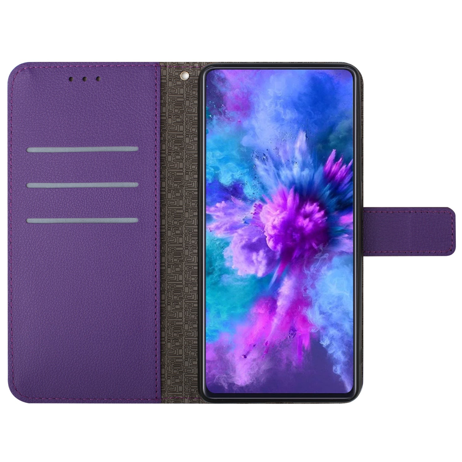 HT06 For Honor 200 Lite Magnetic Phone Case Rhombus Pattern Leather Stand Cover - Dark Purple