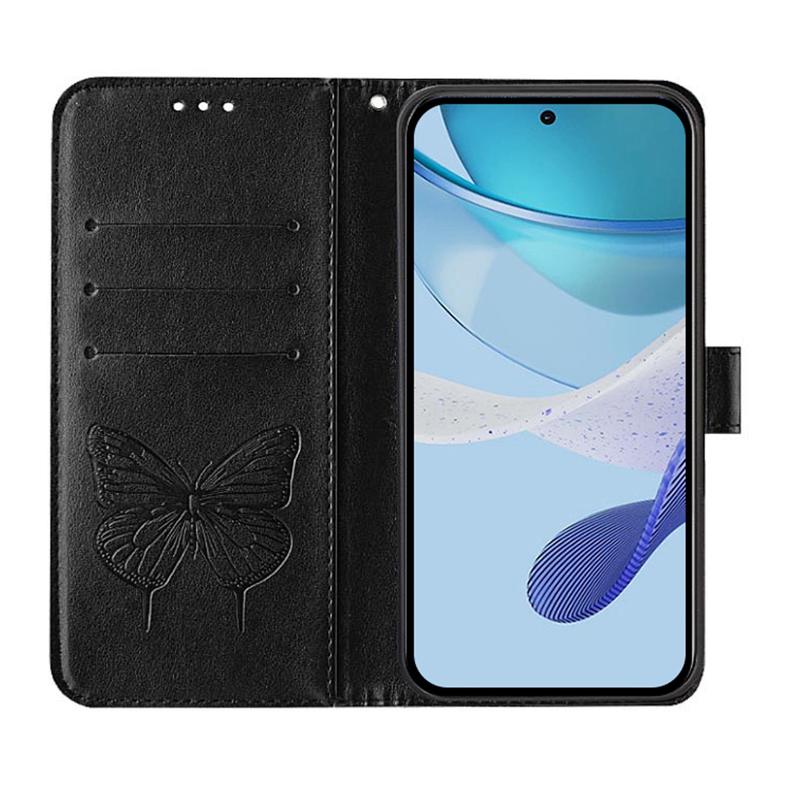 YB Imprinting Series-4 For Samsung Galaxy Z Fold6 5G Case Wallet Leather Phone Cover with Hand Strap - Black